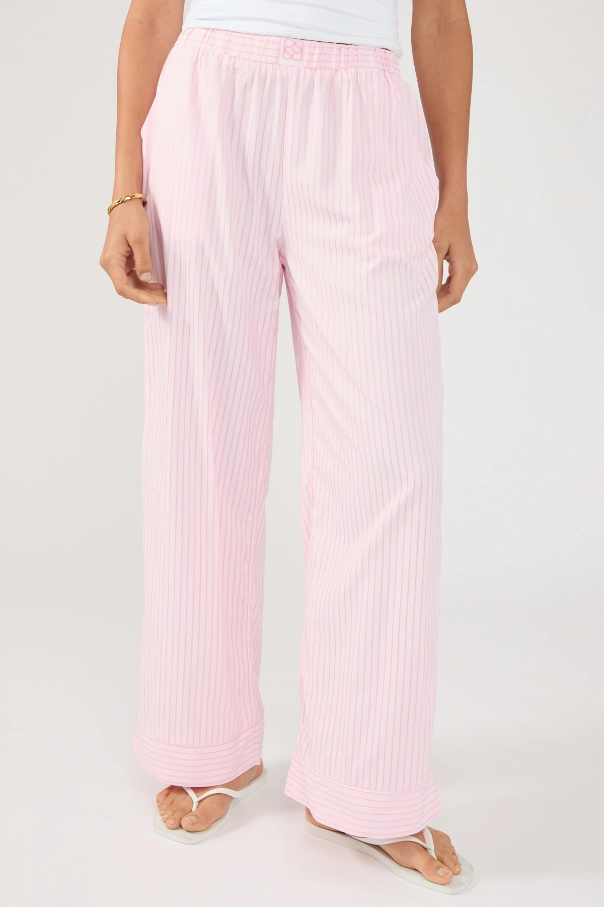 Reinforced Stitching Perfect Stranger Amos Stripe Straight Leg Pant Pink Stripe