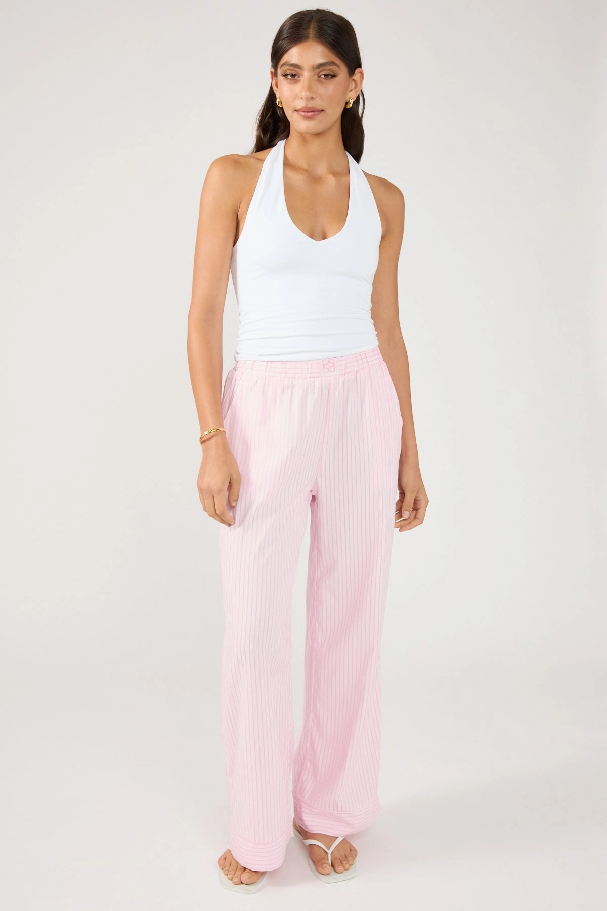 Durable Twill Perfect Stranger Amos Stripe Straight Leg Pant Pink Stripe