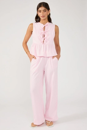Perfect Stranger Amos Stripe Straight Leg Pant Pink Stripe Quick Dry Technology SecureZipperClosures
