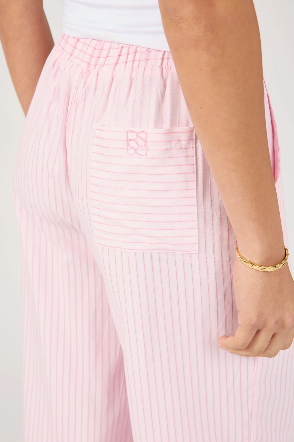 Perfect Stranger Amos Stripe Straight Leg Pant Pink Stripe RipstopFabric