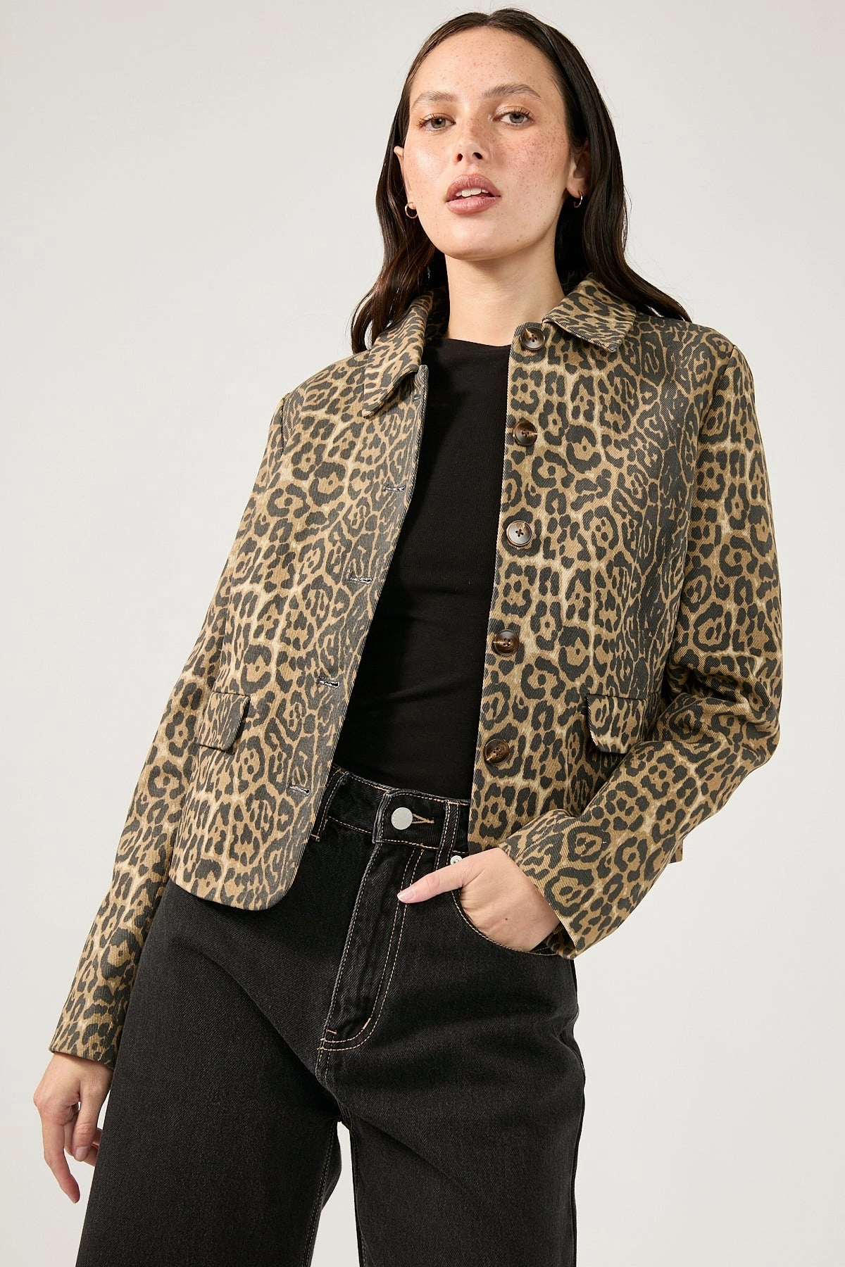 Anti Pilling Surface Treatment Perfect Stranger Amur Leopard Jacket Leopard