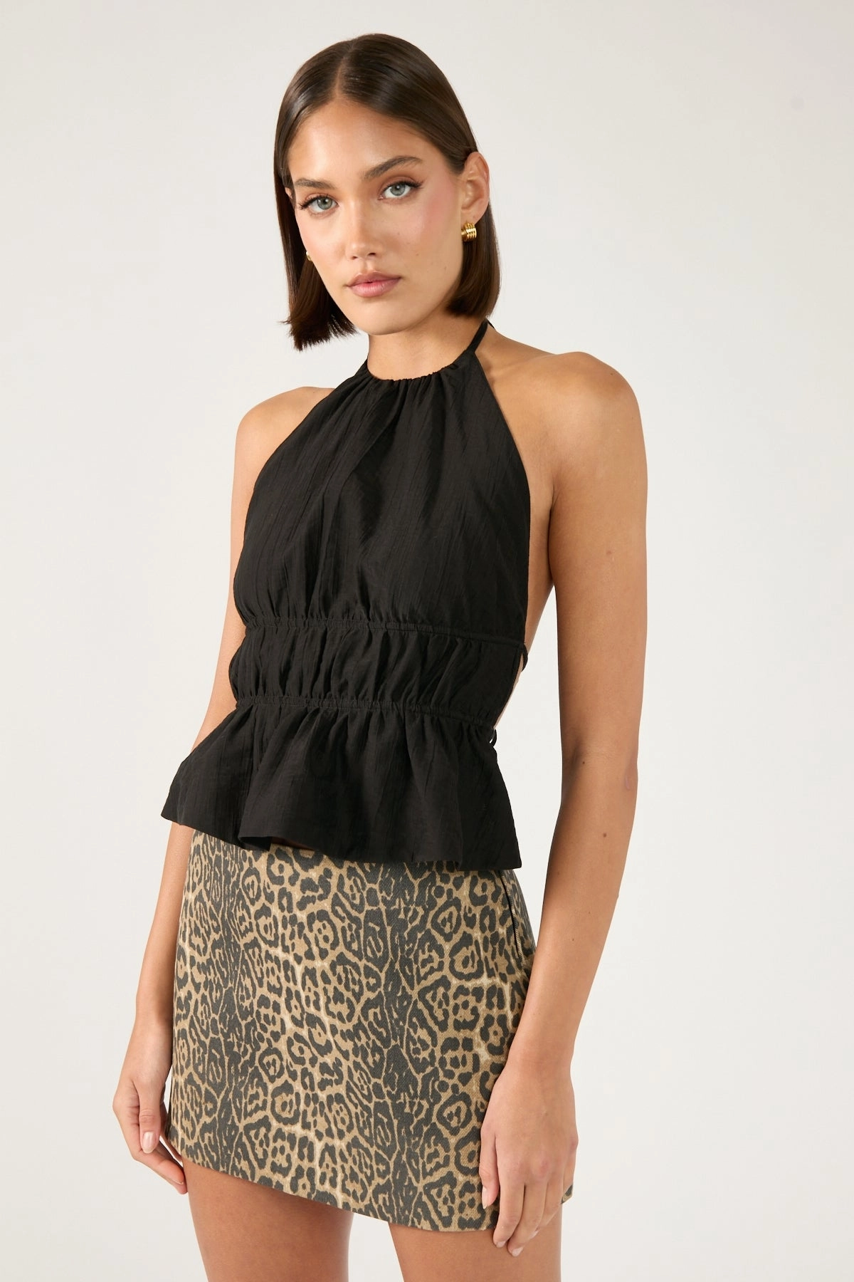 Perfect Stranger Amur Mid Rise Leopard Mini Skirt Leopard Fashion Collab