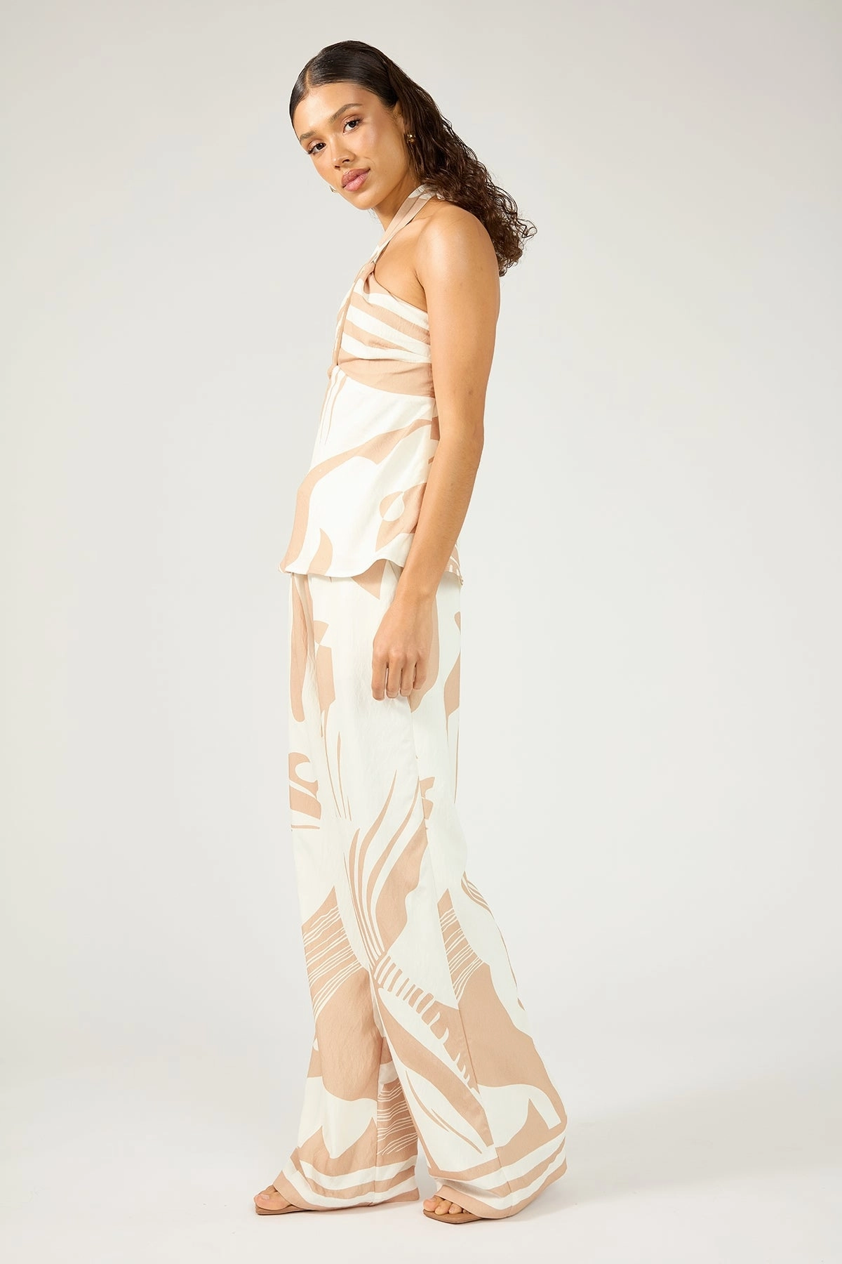 Perfect Stranger Cielle Straight Leg Pant Nude Print City Wear All Around Fit