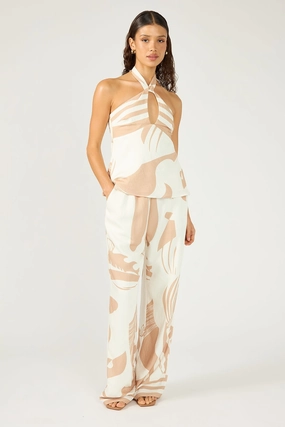 Perfect Stranger Cielle Straight Leg Pant Nude Print sporty wear
