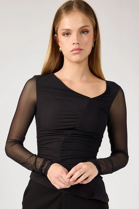Mountain related Perfect Stranger Diane Ruched Long Sleeve Top Charcoal