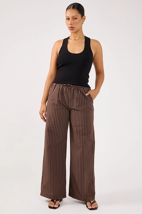 Fashionable Look All Use Perfect Stranger Hadid Striped Elasticated Pant Brown Stripe