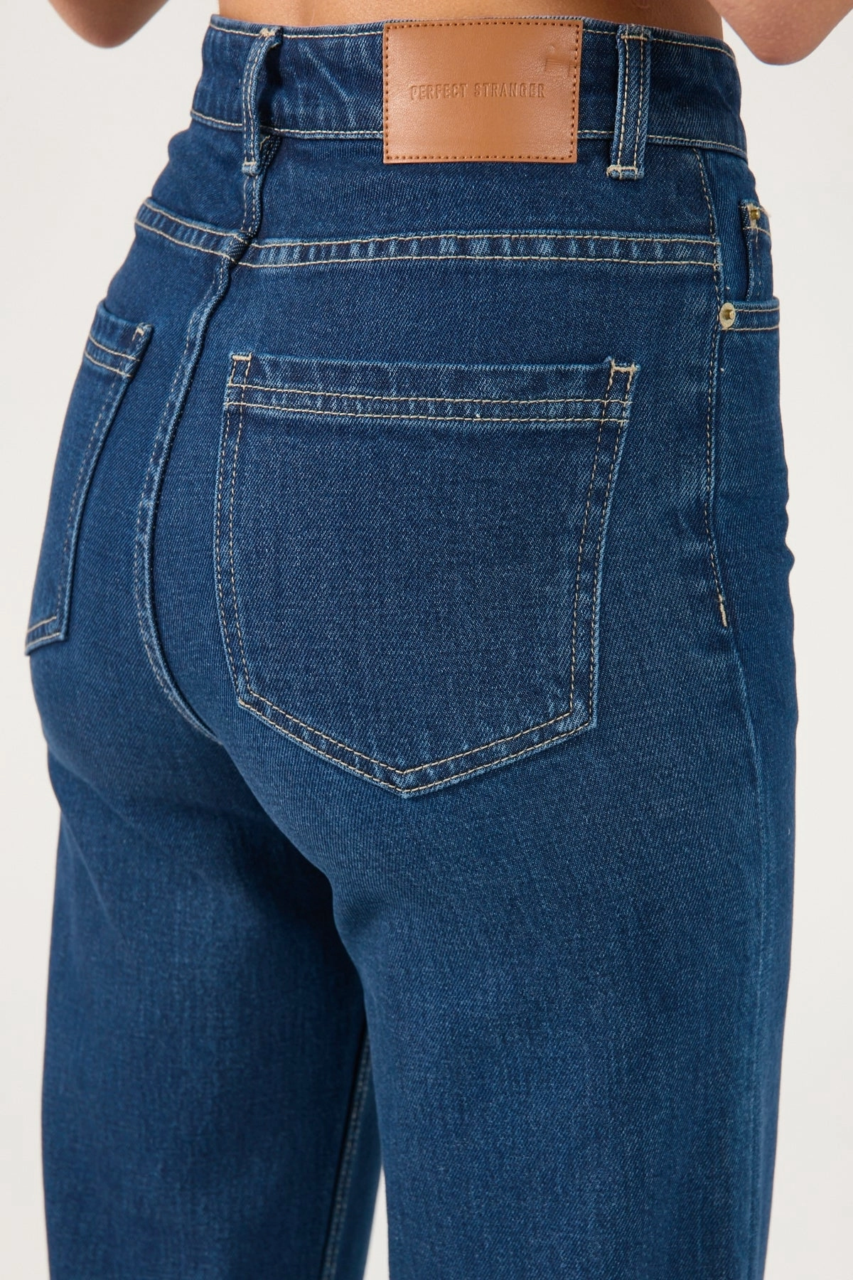 Perfect Stranger High Rise Wide Leg Jean Dark Blue Denim Picnic Style Modern Casual Movement