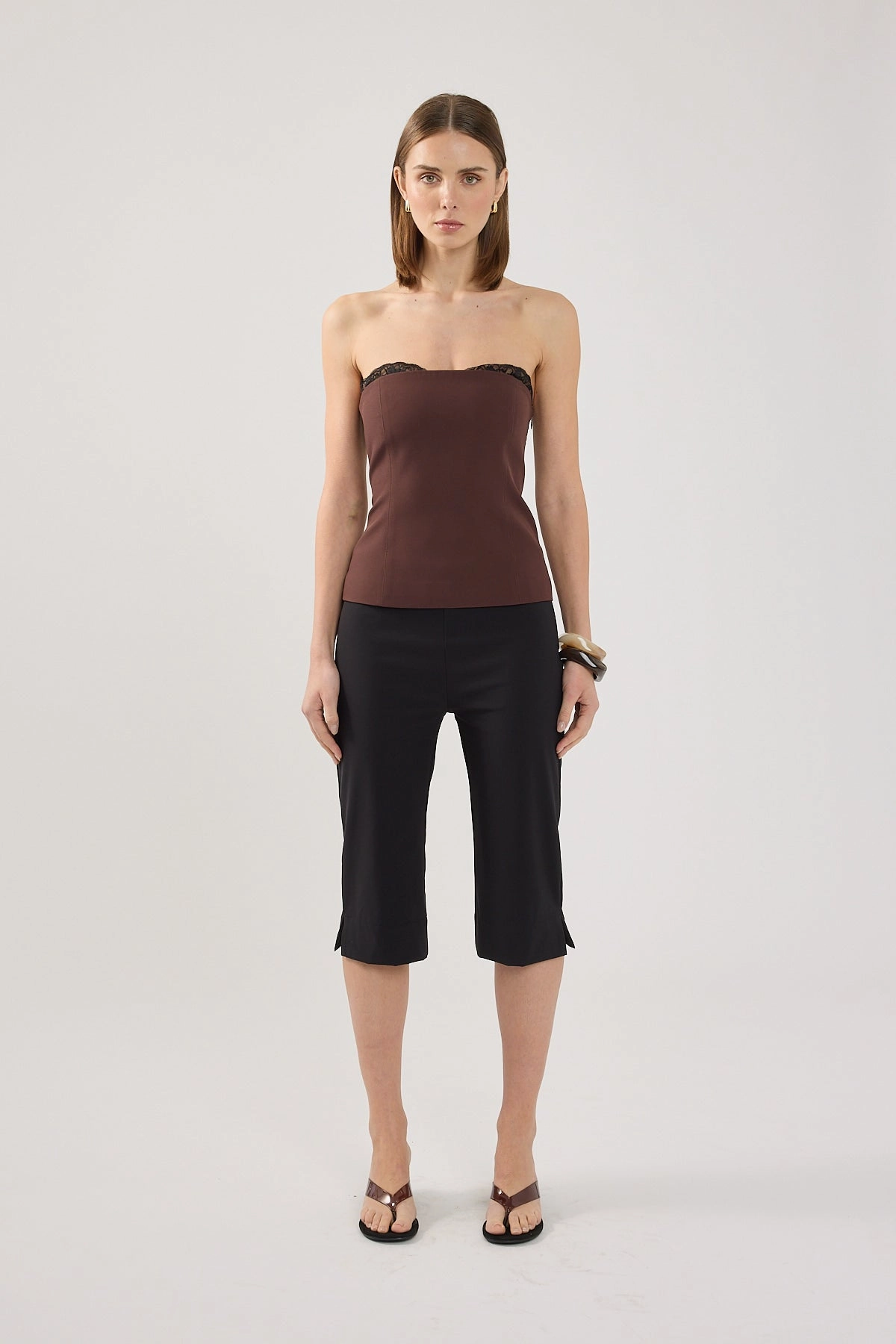 AbrasionGuardTape Perfect Stranger Josie Mid Rise Capri Pant Black