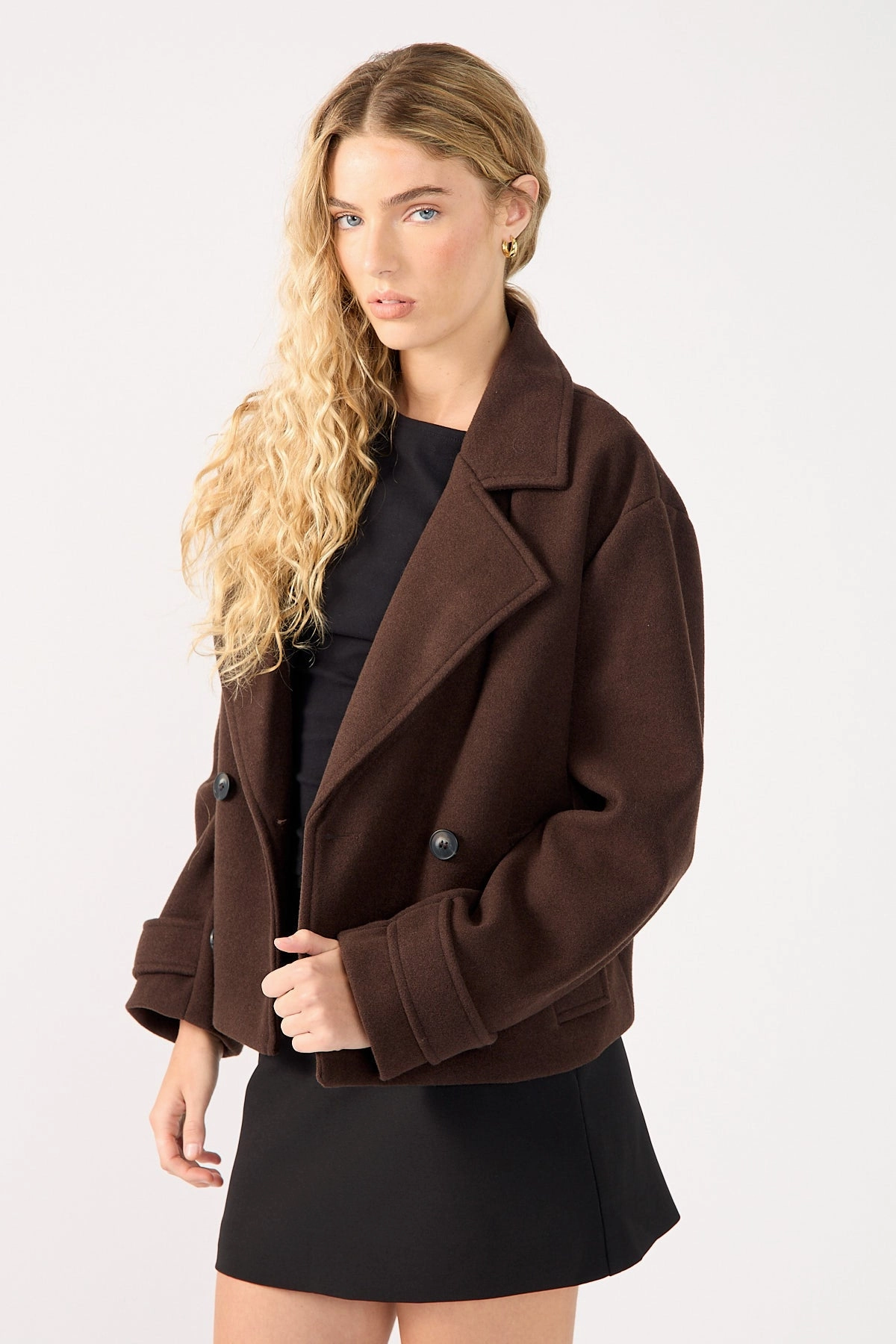 Perfect Stranger Lenny Double Breasted Jacket Brown FadeResistant Print