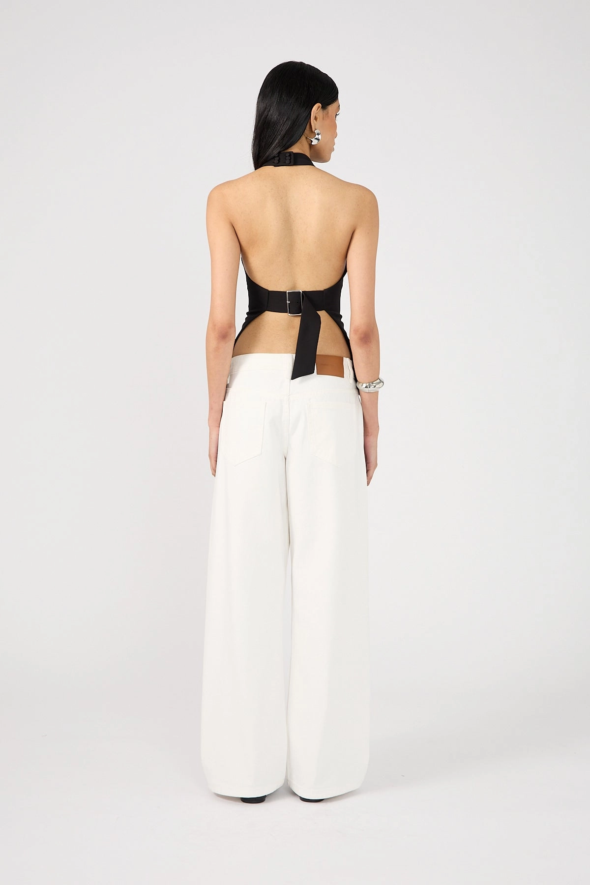 Evening Stroll Weekend Getaway Perfect Stranger Low Rise Baggy Jean Clean White Denim