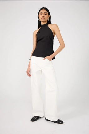Perfect Stranger Low Rise Baggy Jean Clean White Denim Outfit Base