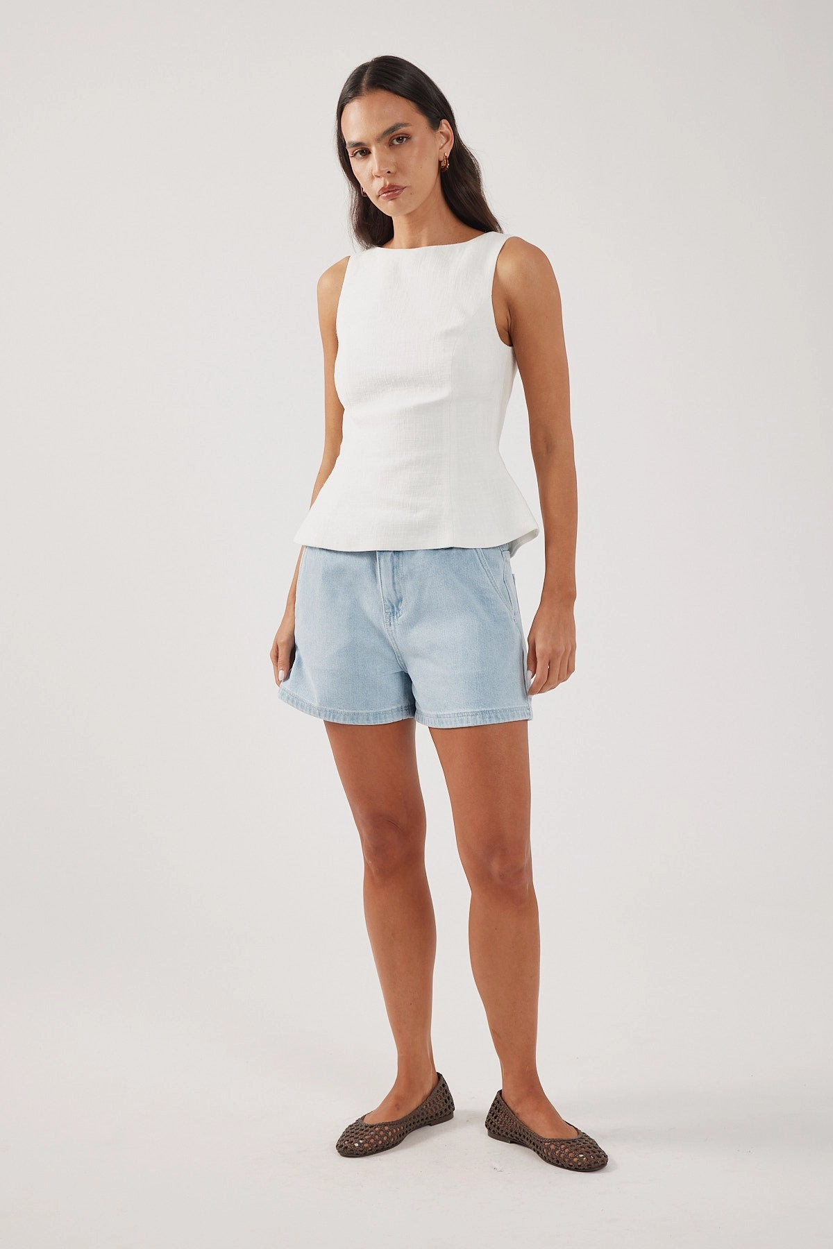 energetic look Perfect Stranger Low Rise relaxed Denim Short Light Blue