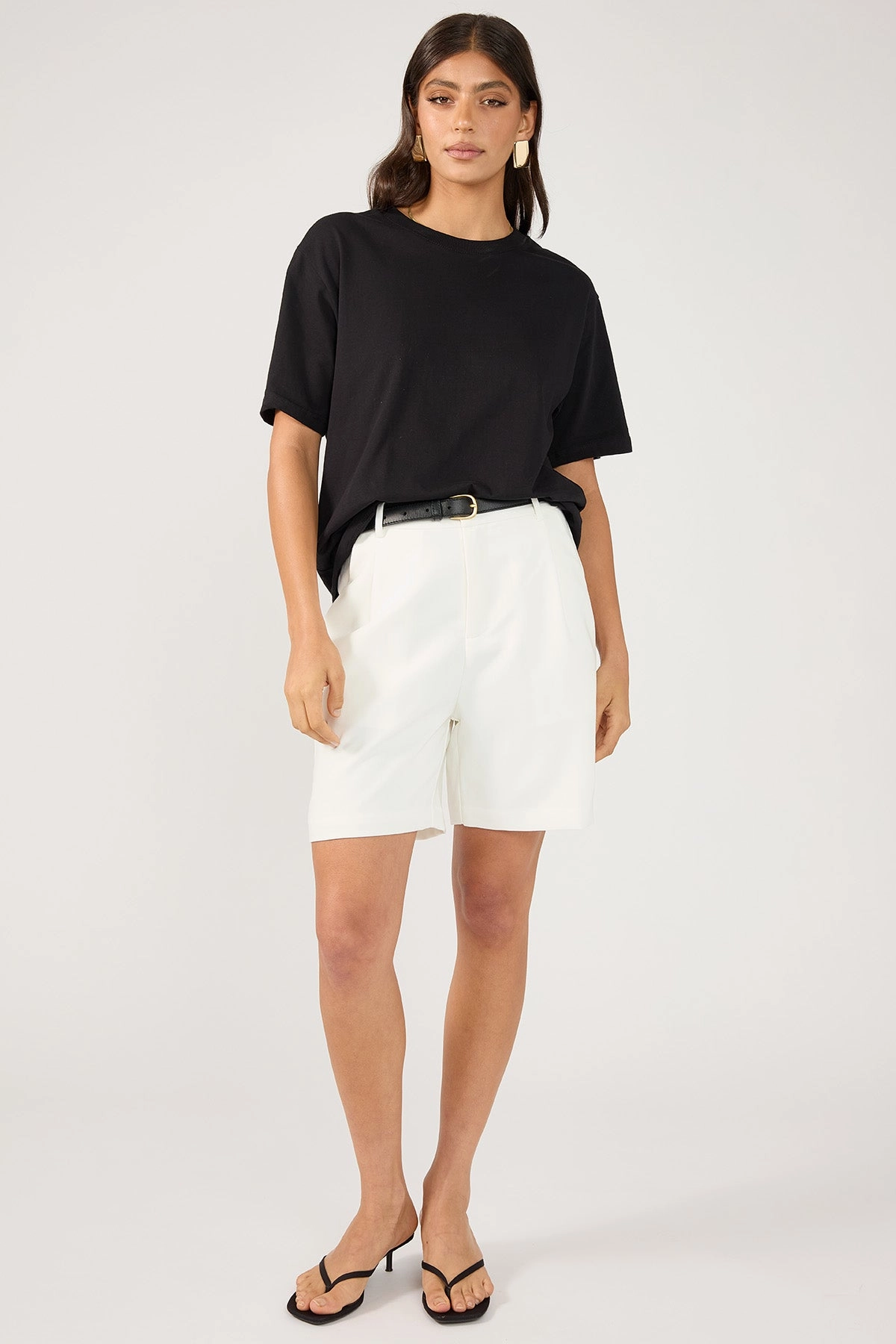 Perfect Stranger Luca Long Line Tailored Shorts White Light Fabric Durable Weave Fabric