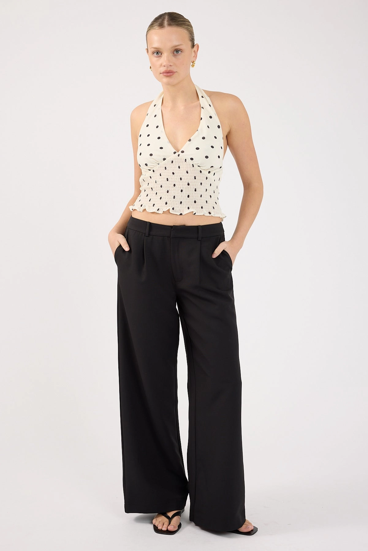Perfect Stranger Lupa Mid Rise Pleated Tailored Pant Black All Fit