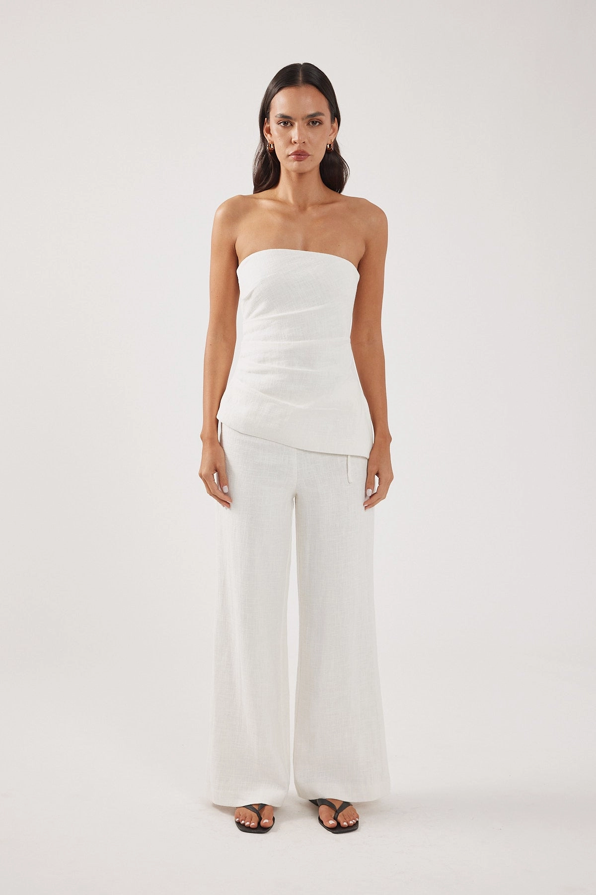 Perfect Stranger Marlo Mid Rise Menorca Pant White Sleek Look EcoFriendlyMaterials