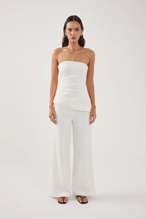 Perfect Stranger Marlo Mid Rise Menorca Pant White Sleek Look EcoFriendlyMaterials
