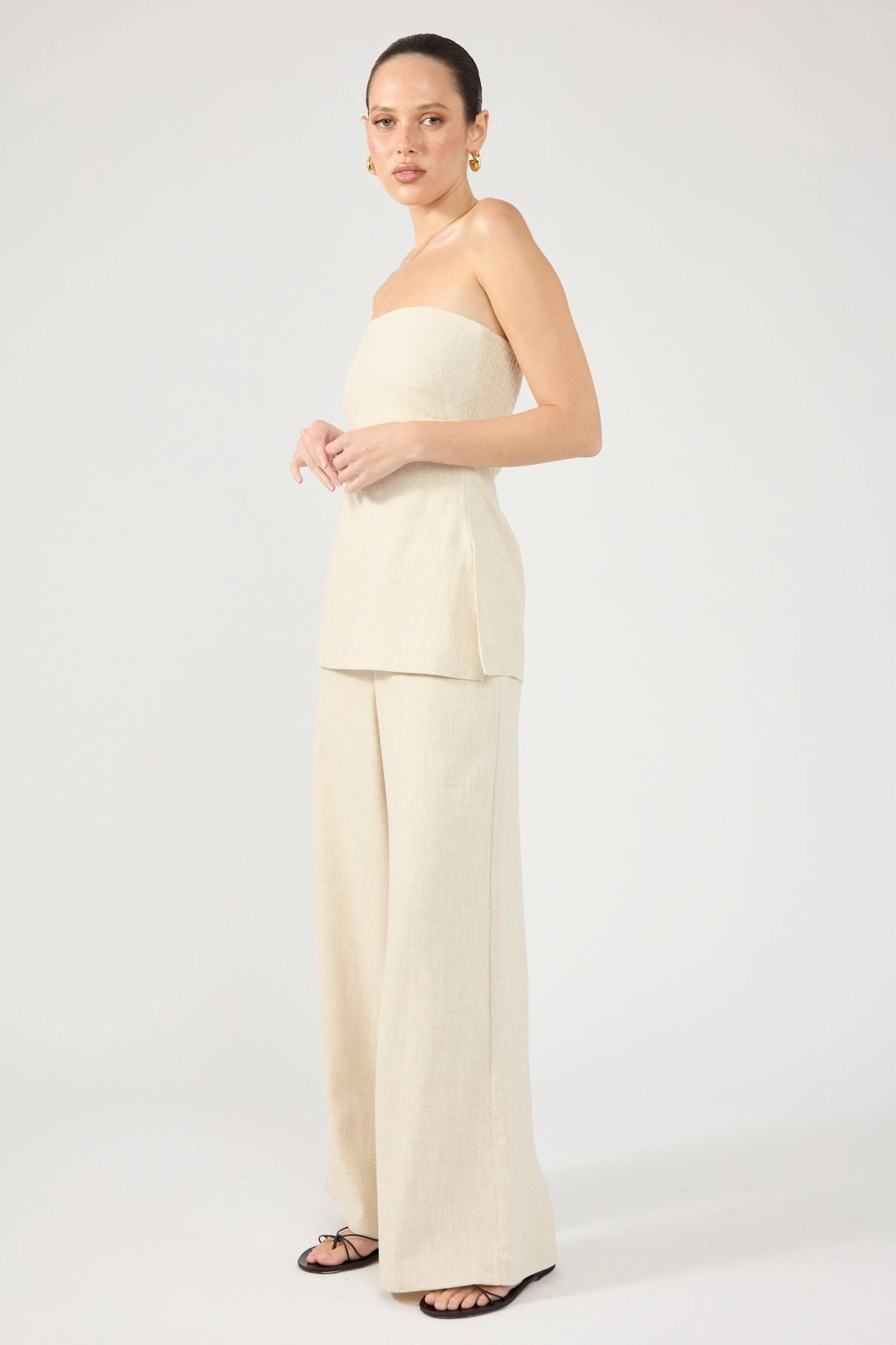 Organic Cotton Soft Lines Perfect Stranger MENORCA LINEN SPECKLE PANT Oatmeal