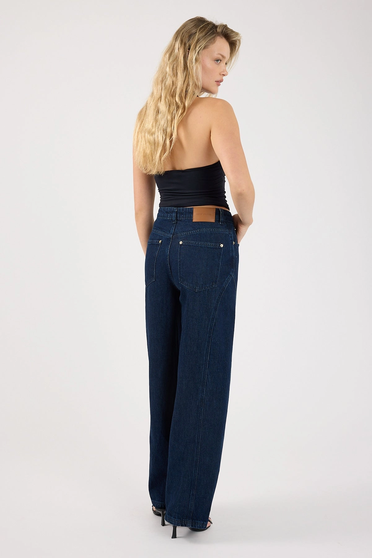 Perfect Stranger Mid Rise Barrel Jean Indigo Denim Workwear Ready