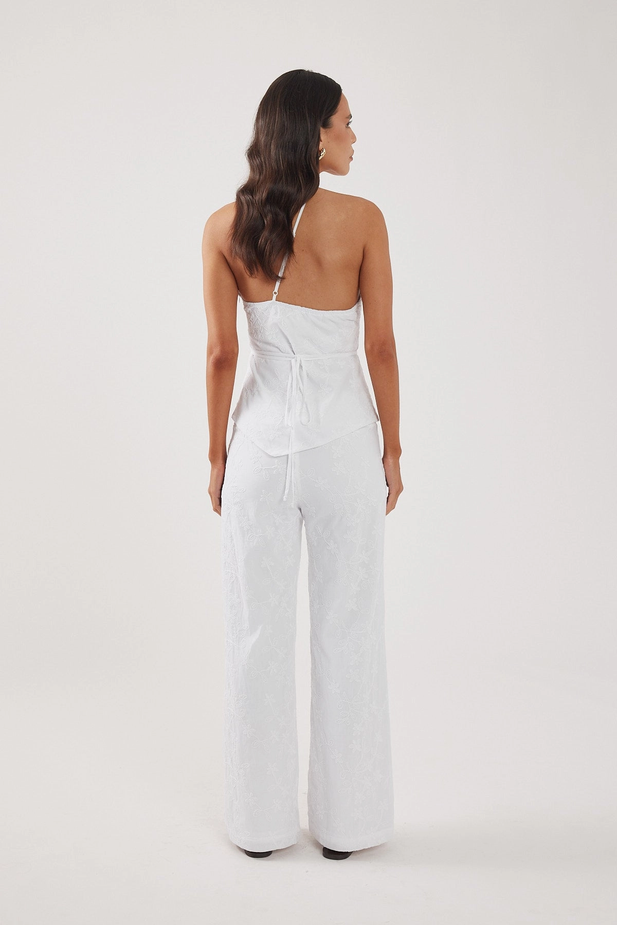 Perfect Stranger Pascal Jacquard Mid Rise Pant White Durable Twill
