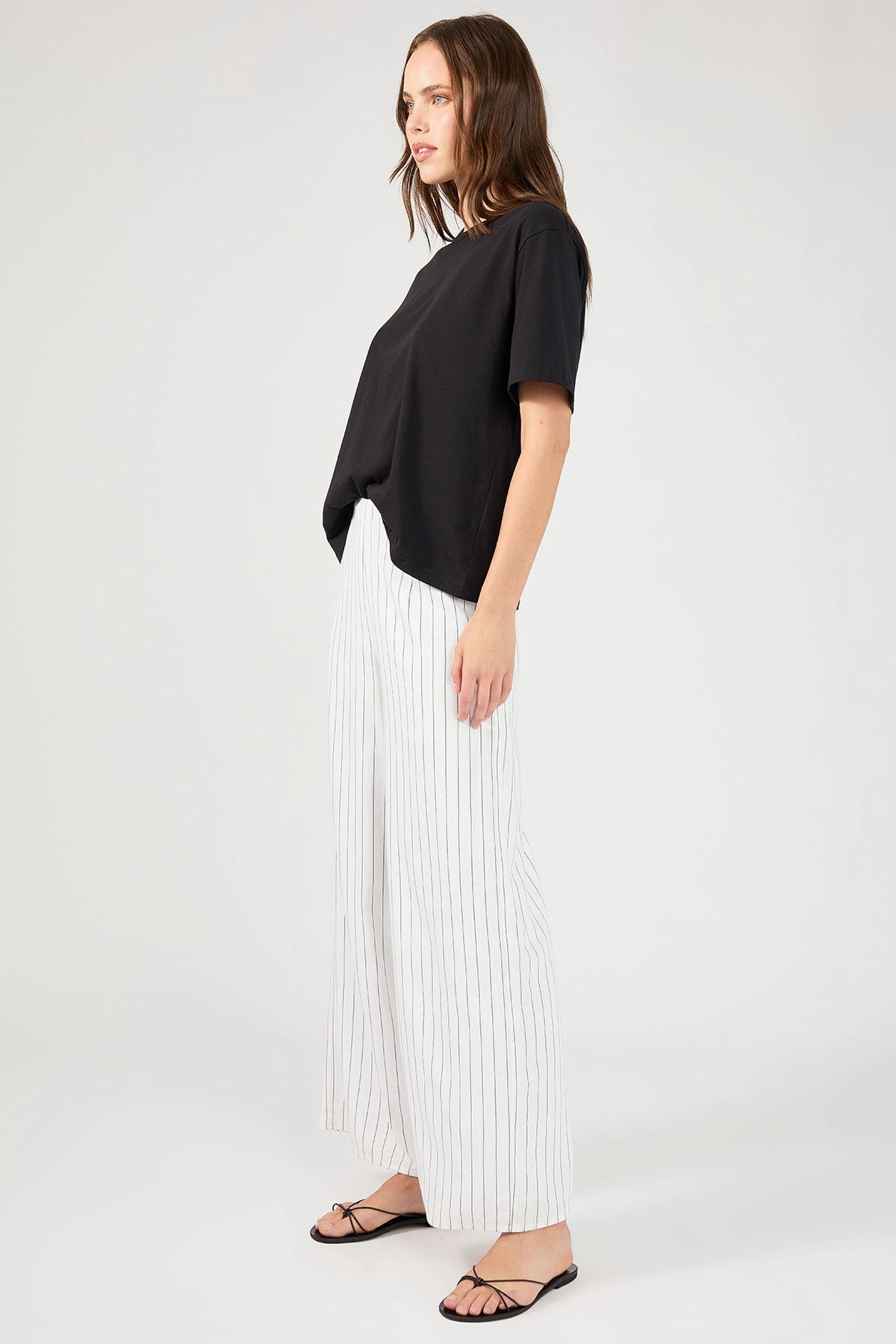 Perfect Stranger Pinstripe Linen Pant White Stripe Perfect Pair Performance Comfort