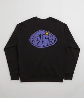 Biodegradable Fiber Option Compression Fit Technology flatspot Hole Crewneck Sweatshirt - Black