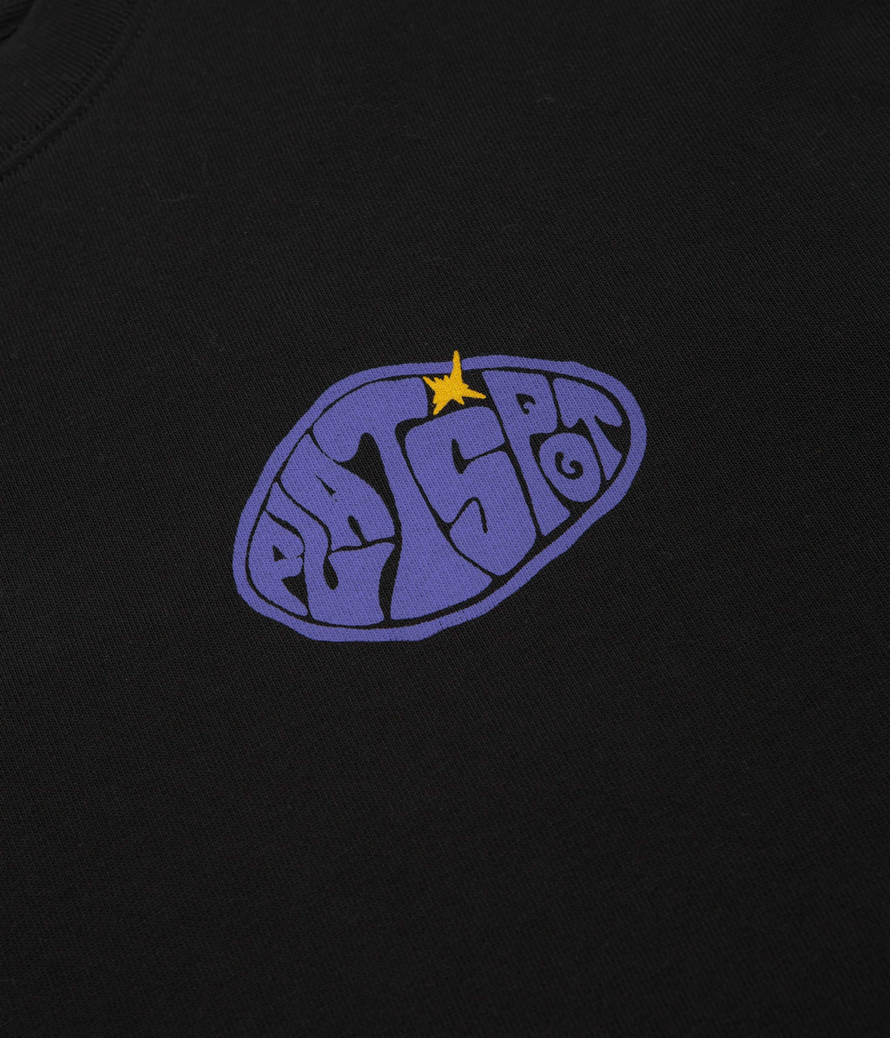 Cozy Fitting Cold Day Ready flatspot Hole Crewneck Sweatshirt - Black