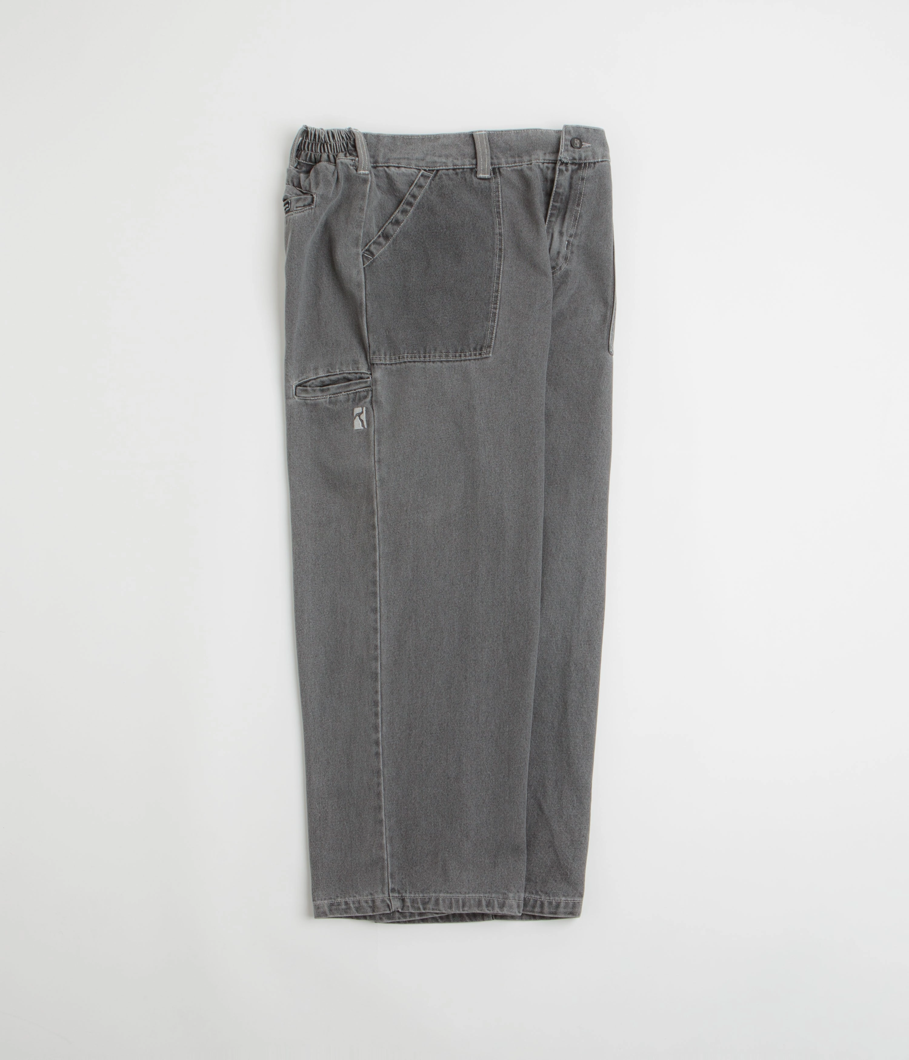 Poetic Collective Painter Pants - Grey Washed Denim / Grey Comfortable Movement Rubberized grip