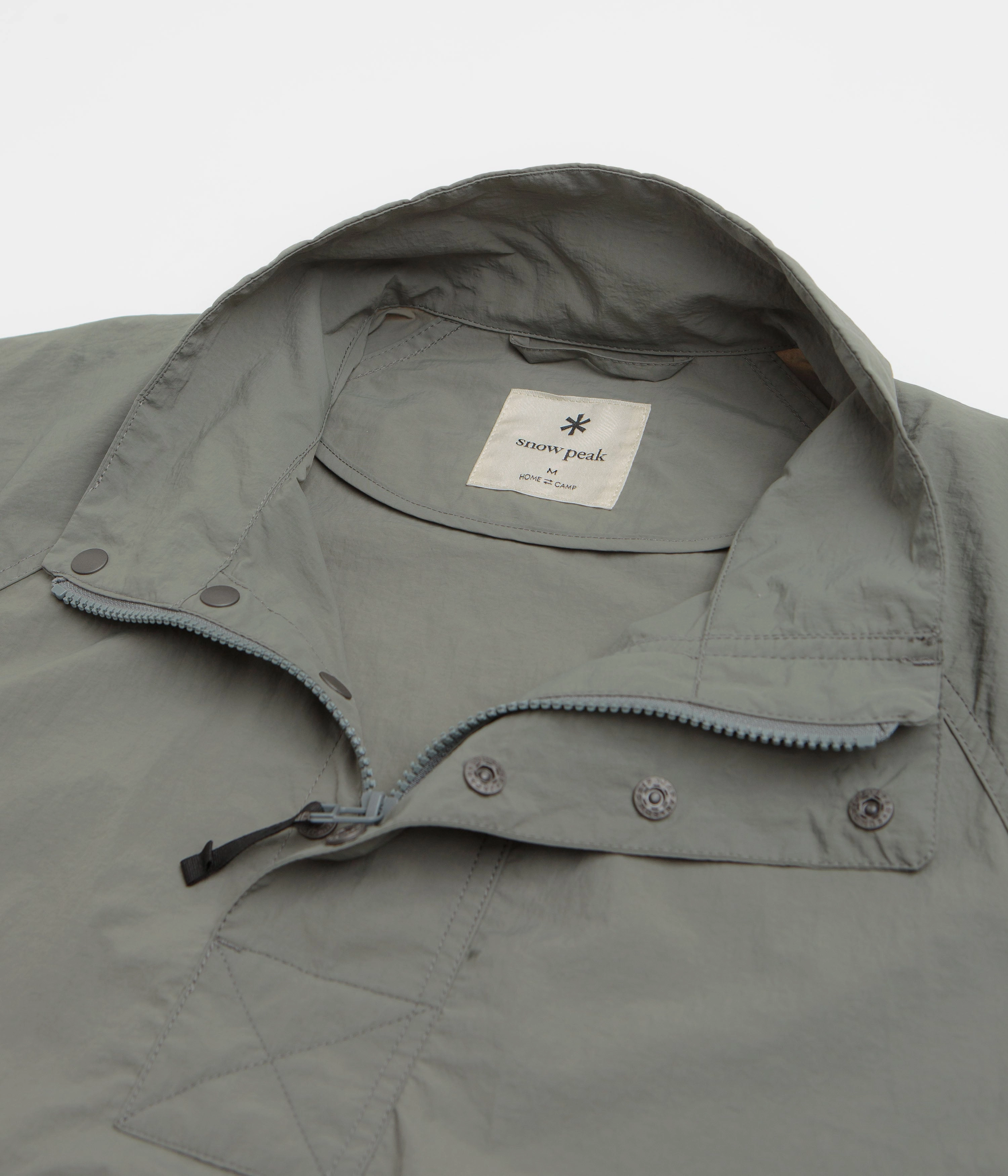 UV Protective Snow Peak Nylon Tussah Anorak - Light Olive