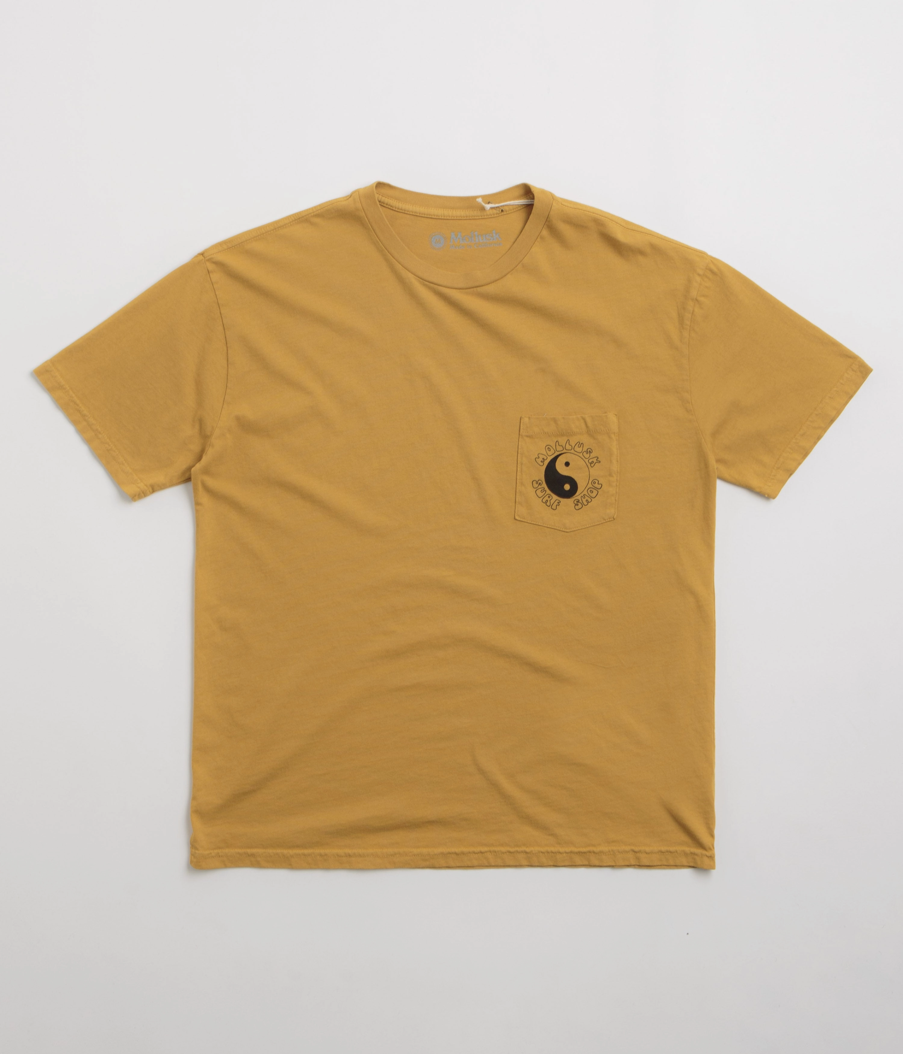 Ribbed Neckline Lightweight Fashion Mollusk Supreme Ultimate T-Shirt - Mustard