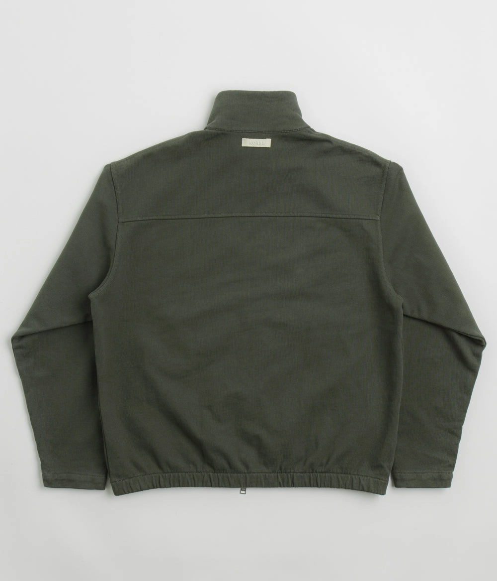 Multi Pocket Utility Minimalist Design Norse Projects Bjorn Relaxed Organic Loopback Track Jacket - Black Olive