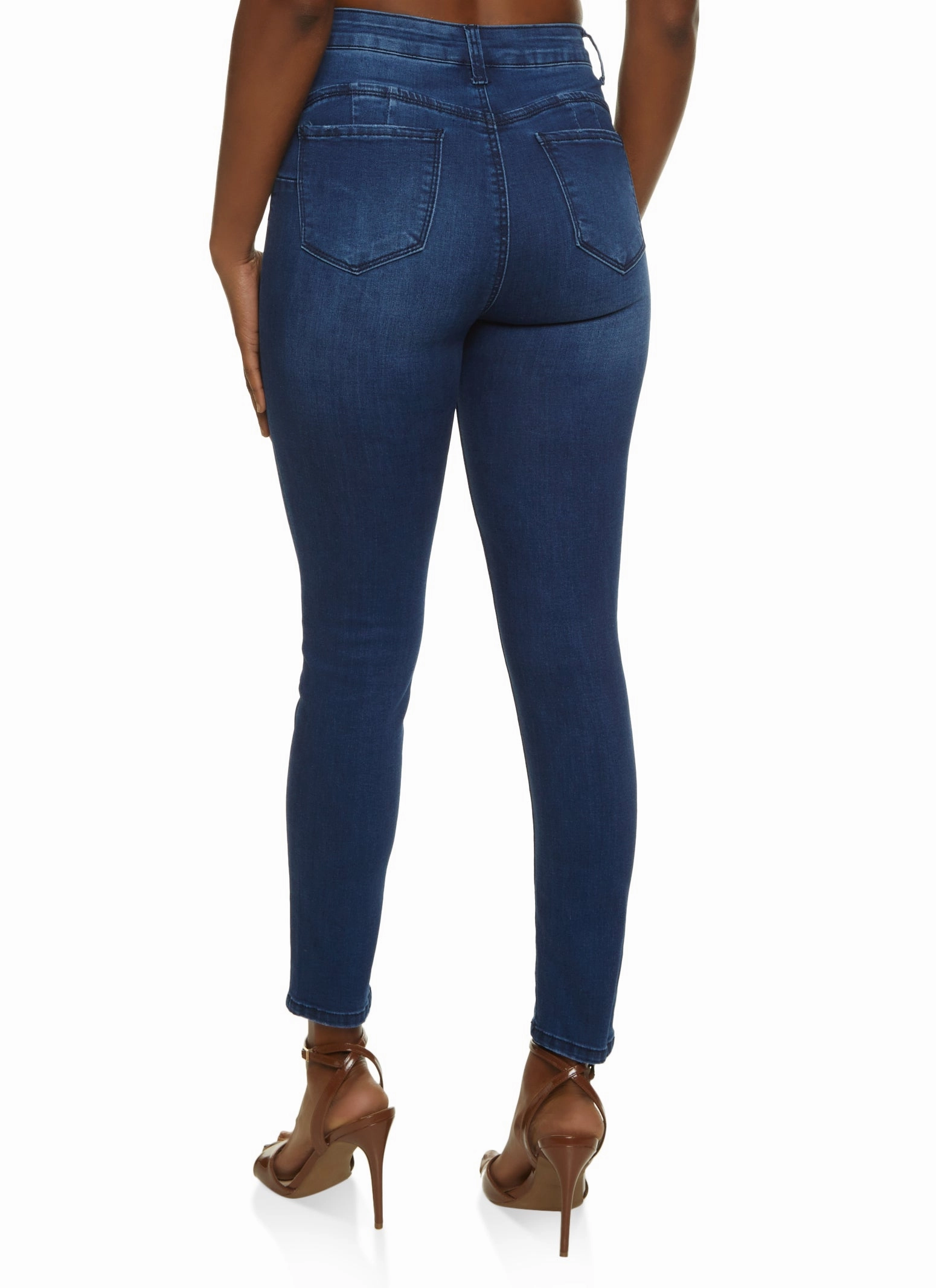 Eco Friendly Denim WAX Solid High Waisted Skinny Jeans