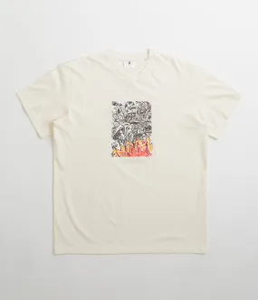 Poetic Collective Burning Skull T-Shirt - Ivory Simple Chic