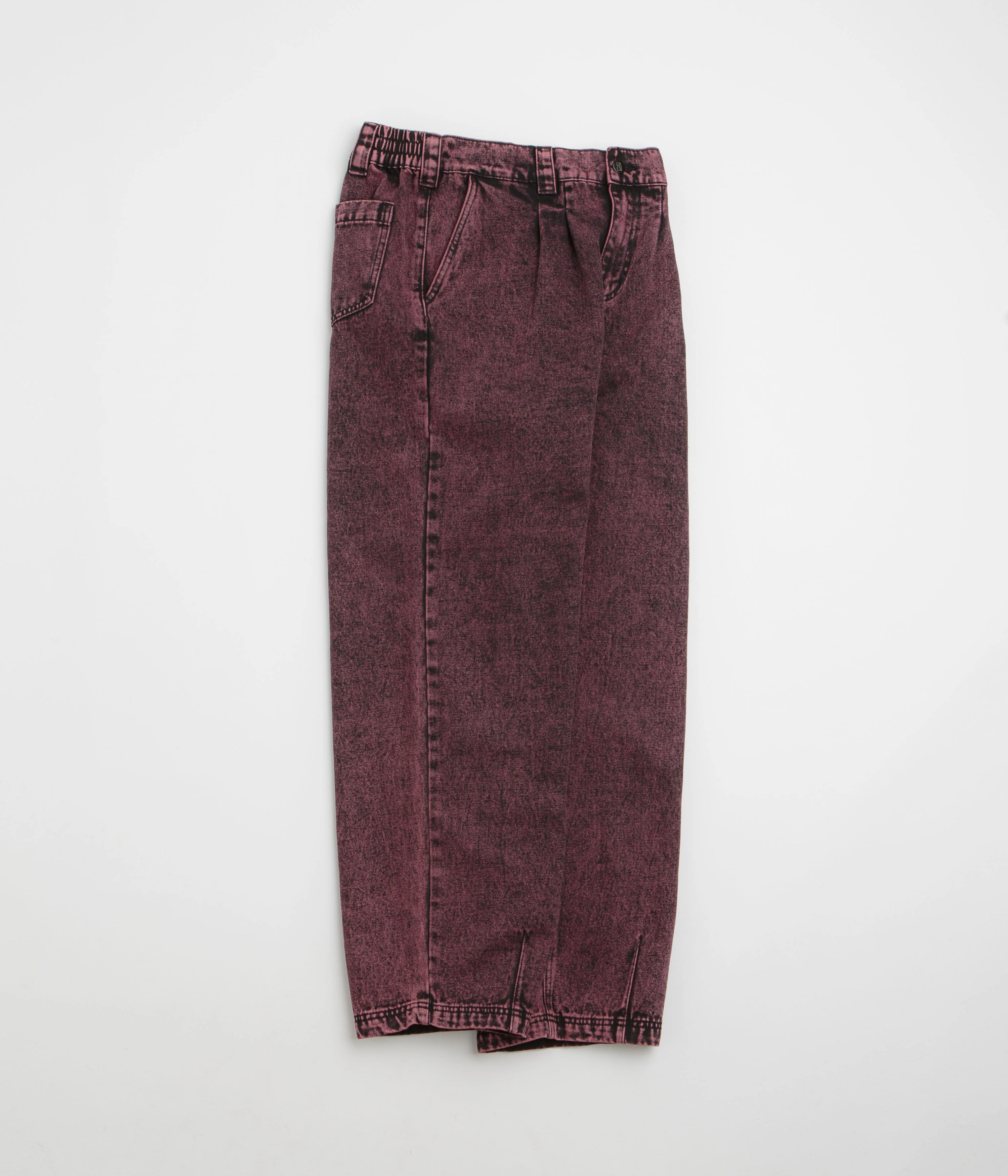 Poetic Collective Denim Balloon Pants - Red Acid Wash Comfy Design
