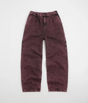 Poetic Collective Denim Balloon Pants - Red Acid Wash Customizable length