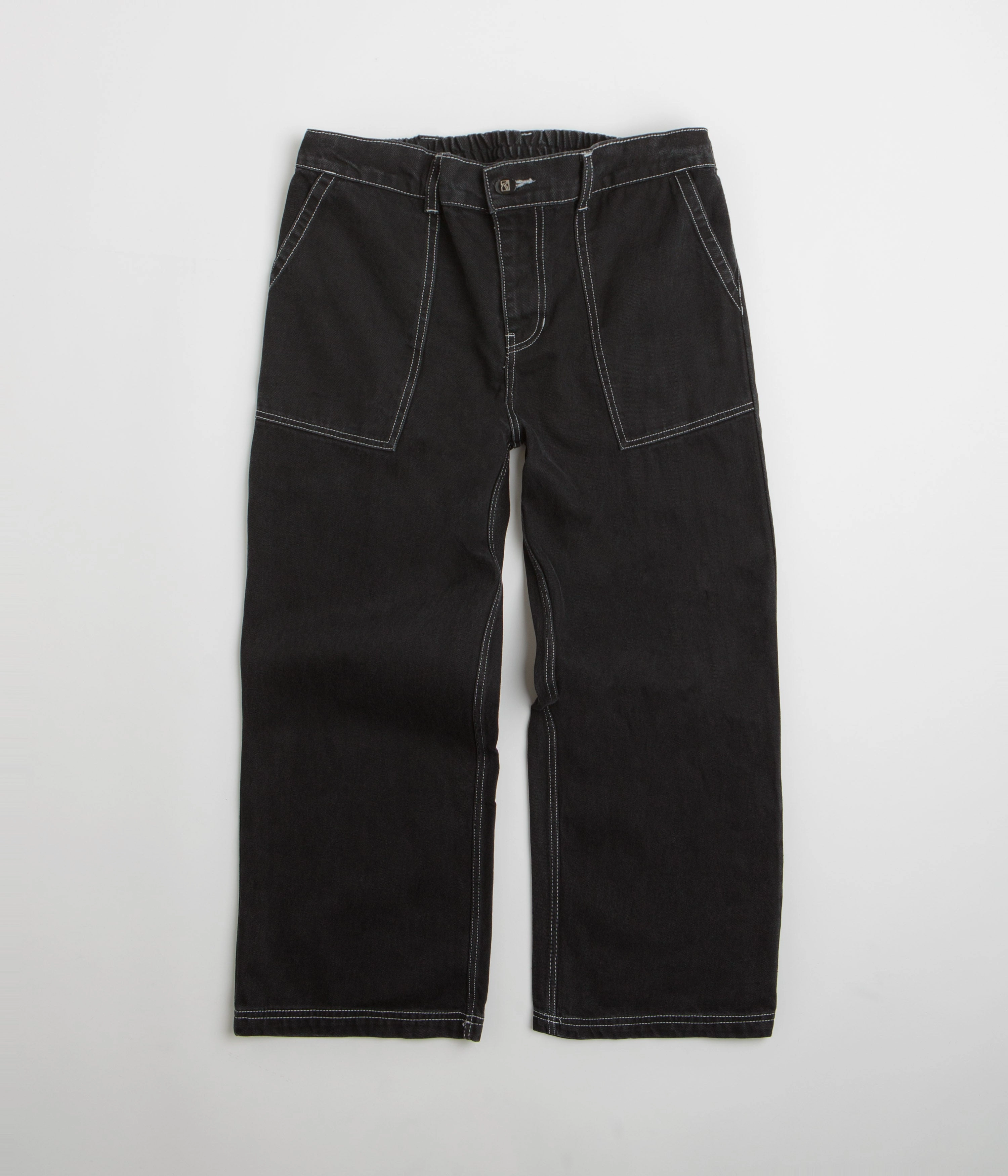 Poetic Collective Painter Pants - Black Denim / White Seams Functional Ease Moisture Wicking Technology