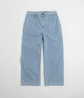 Poetic Collective Painter Pants - Light Blue Denim Smooth Fabric