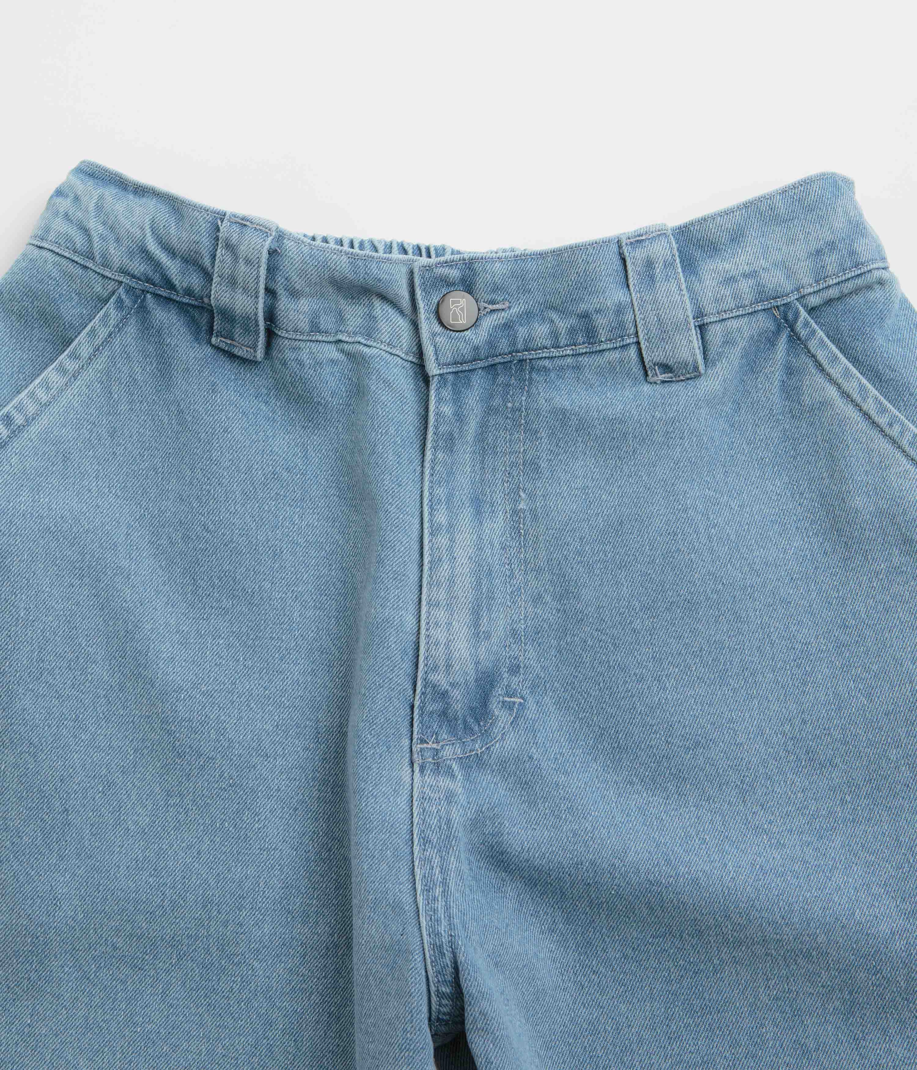 Poetic Collective Poet Denim Pants - Light Blue Curved Waistline