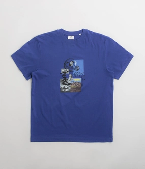 Poetic Collective Skull T-Shirt - Blue Layering Comfort Wear Embroidered