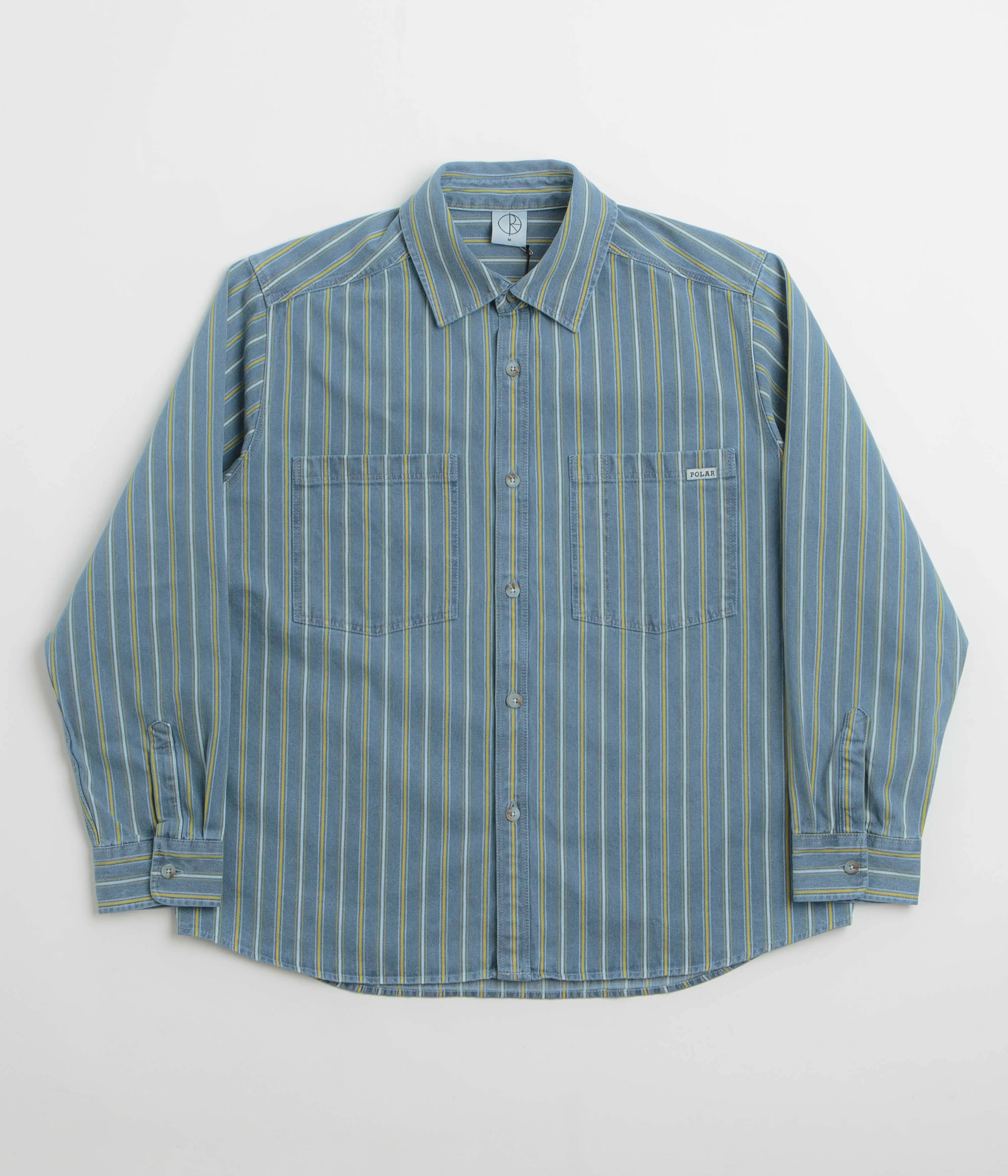 Networking Session Soft Material Polar Denim Mike Shirt - Blue / Yellow