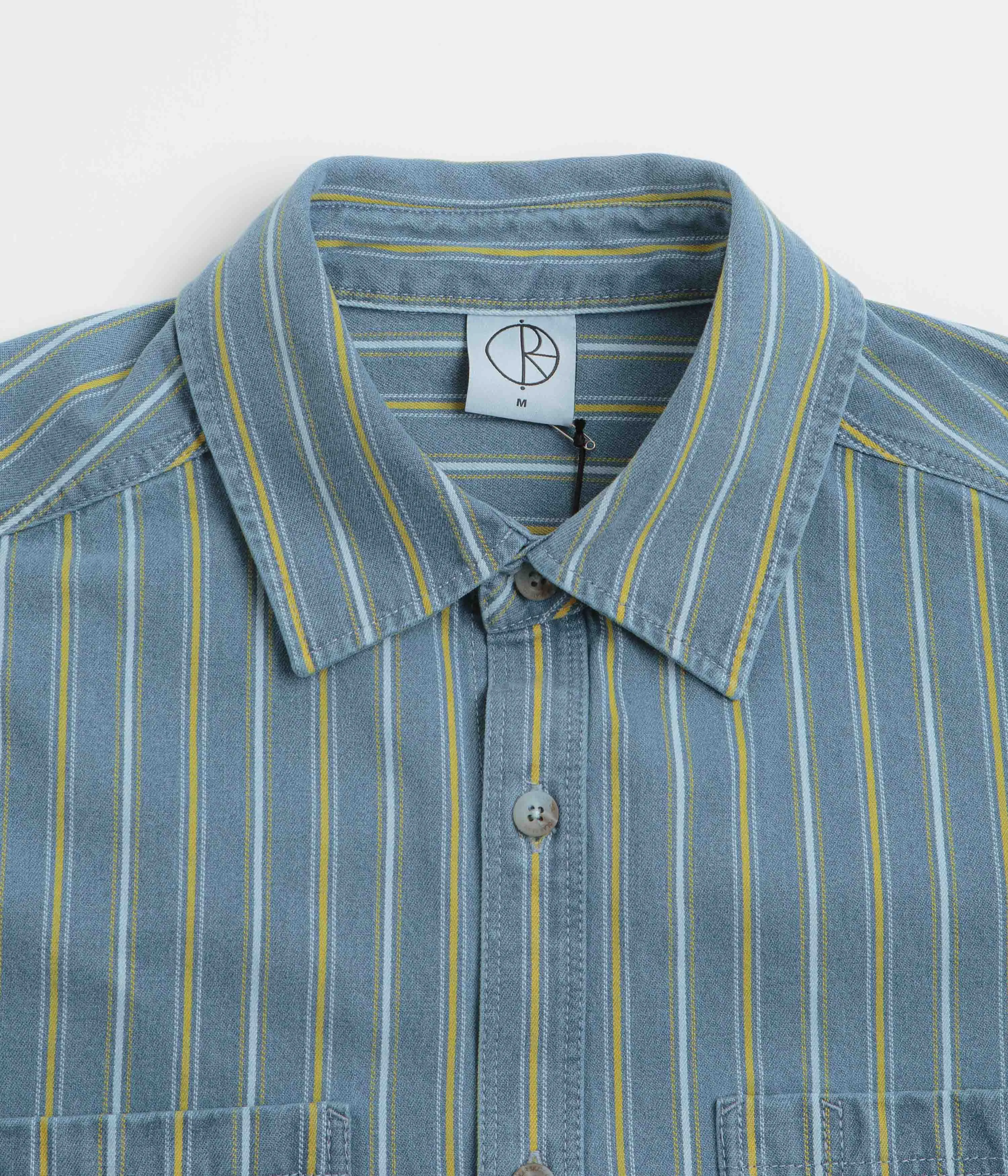 Premium Finish Polar Denim Mike Shirt - Blue / Yellow