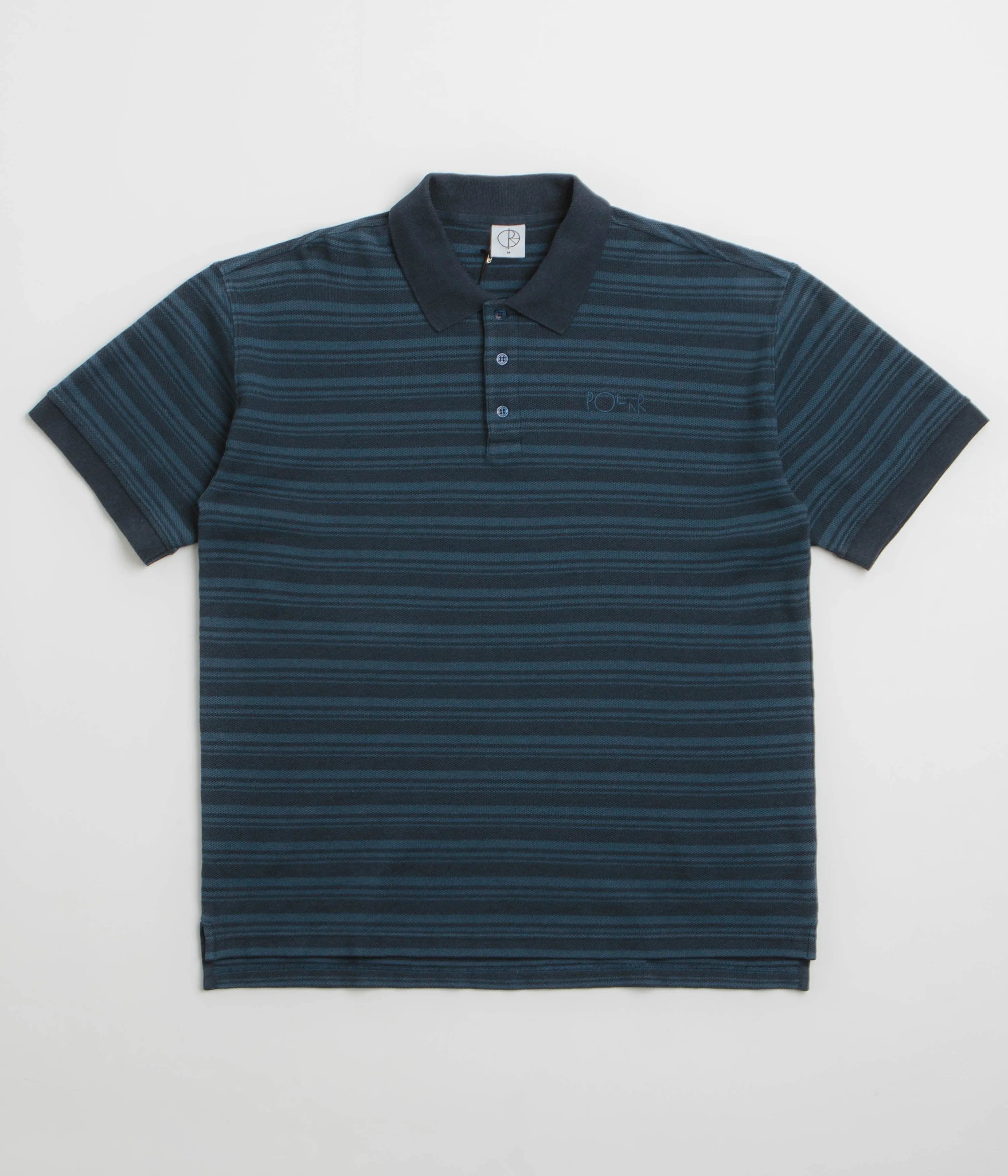 Polar Stripe Surf Polo Shirt - Neptune Blue Holiday Outfit high-low hem