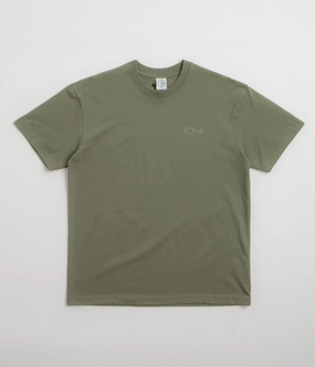 Polar Contrast Stroke Logo T-Shirt - Moss Green skinny but not tight