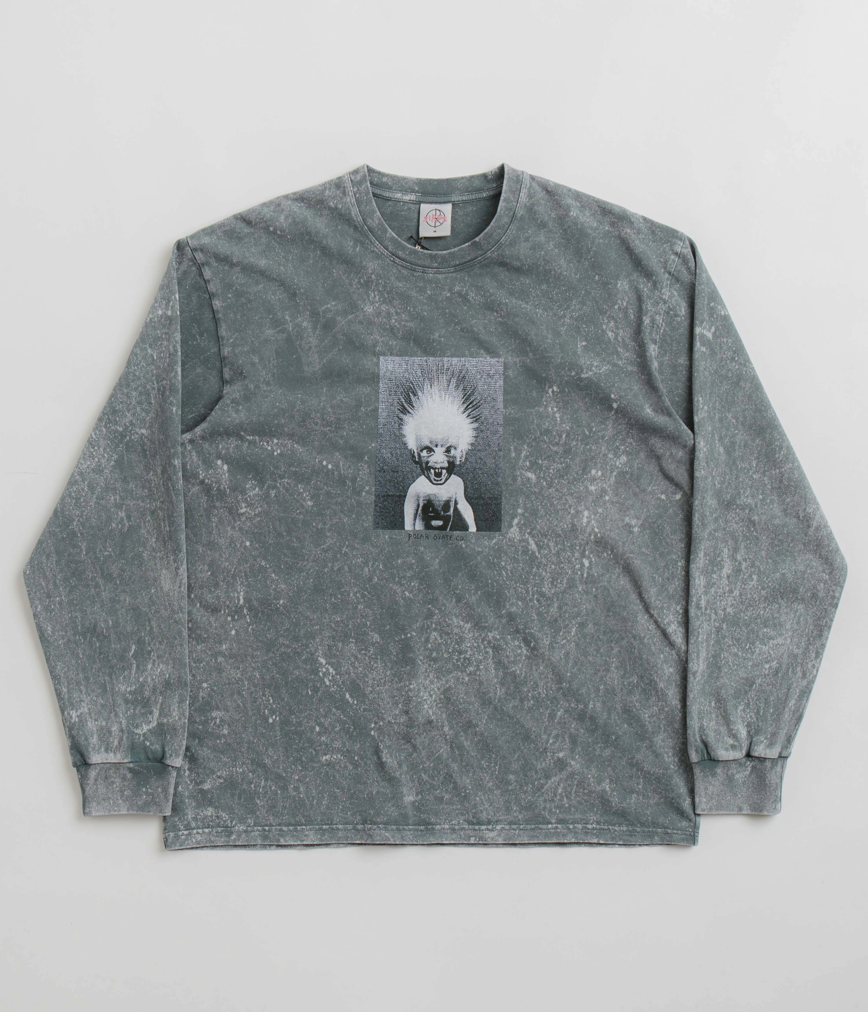 Polar Demon Child Acid Long Sleeve T-Shirt - Grey Everyday Outfit Perfect For Relaxing