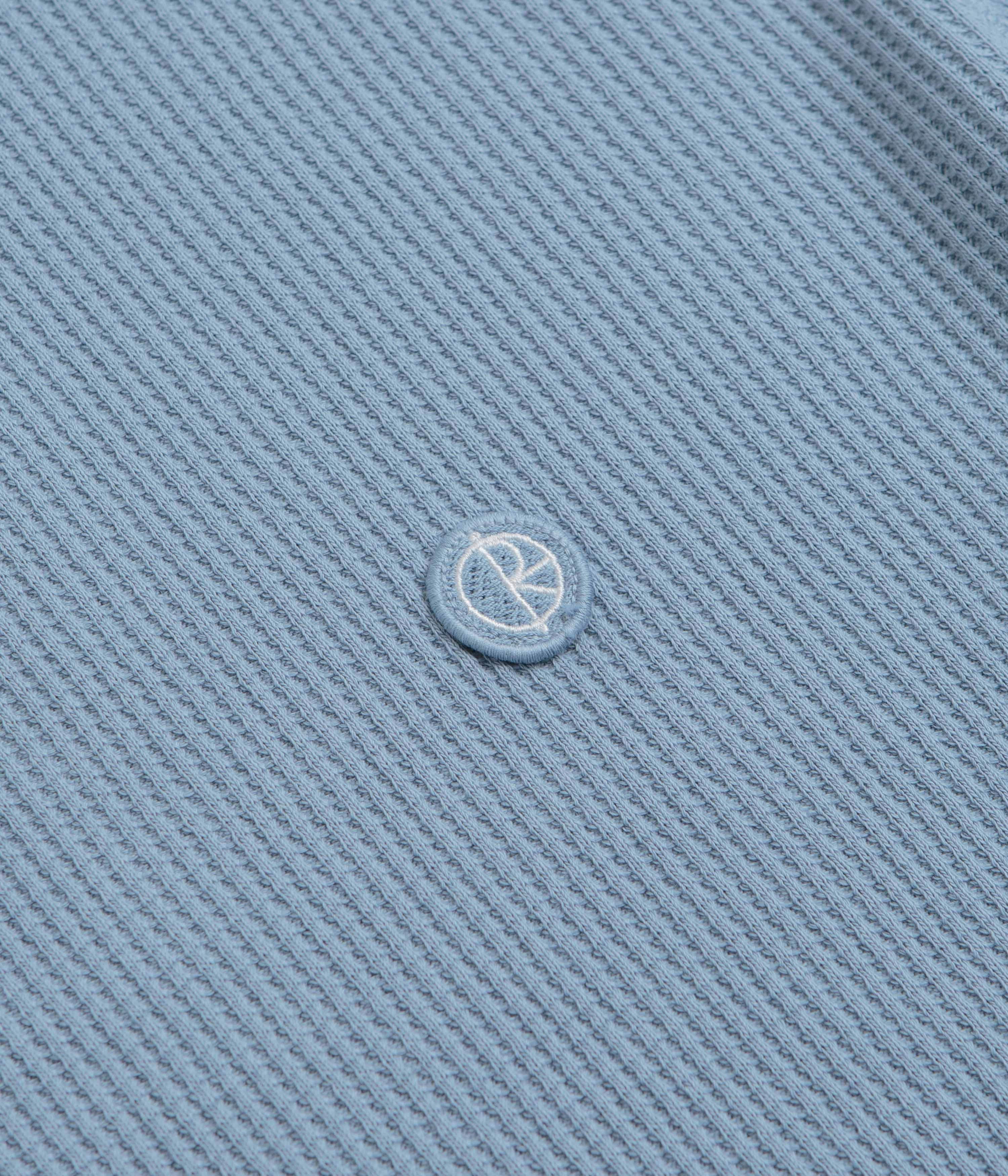 Polar Dylan Long Sleeve T-Shirt - Dove Blue Garment Washed Texture
