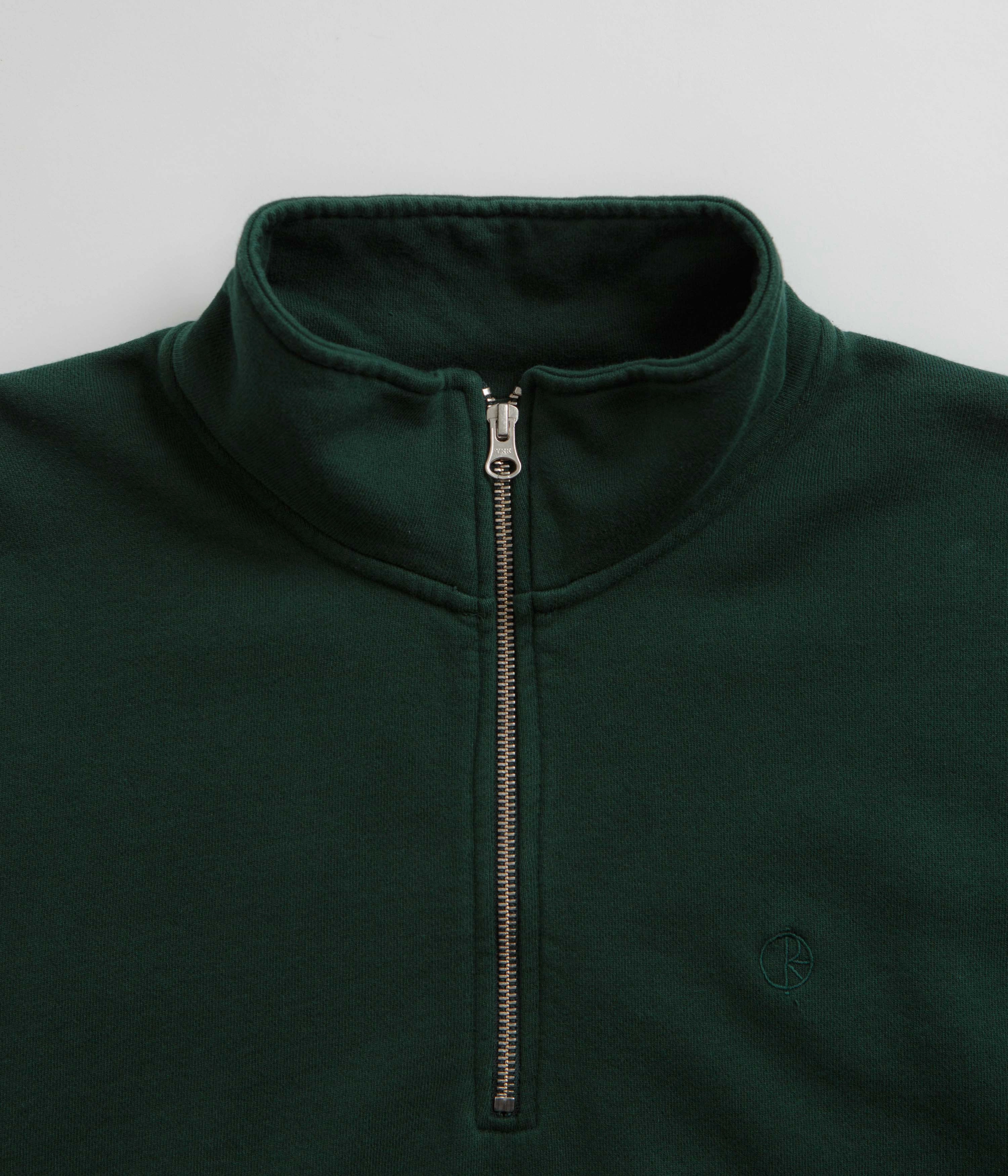 Polar Frankie Half Zip Sweatshirt - Dark Emerald Adaptive Fit Silhouette