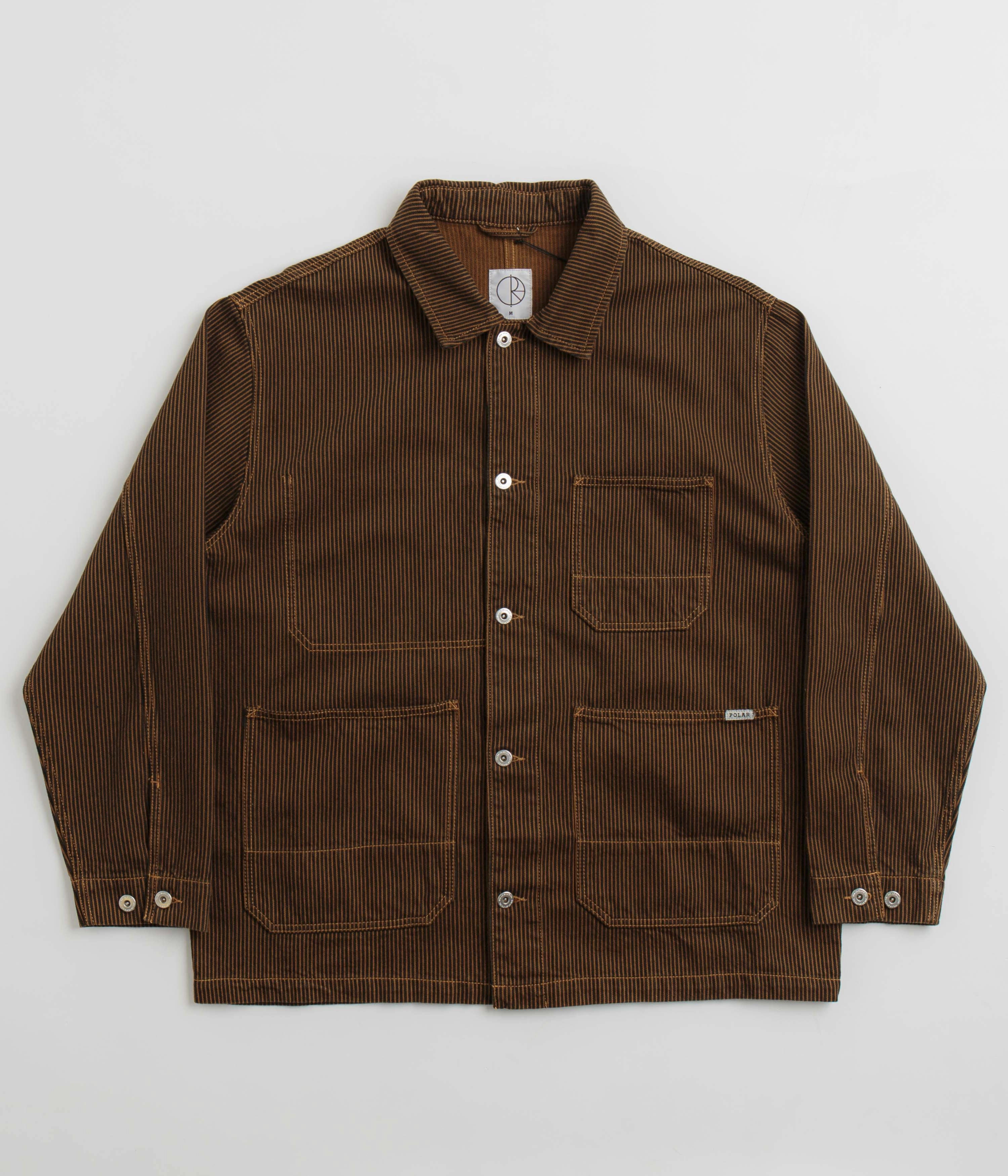 SeamlessBonding Modern Fit Polar Hickory Stripe Ezra Jacket - Rust