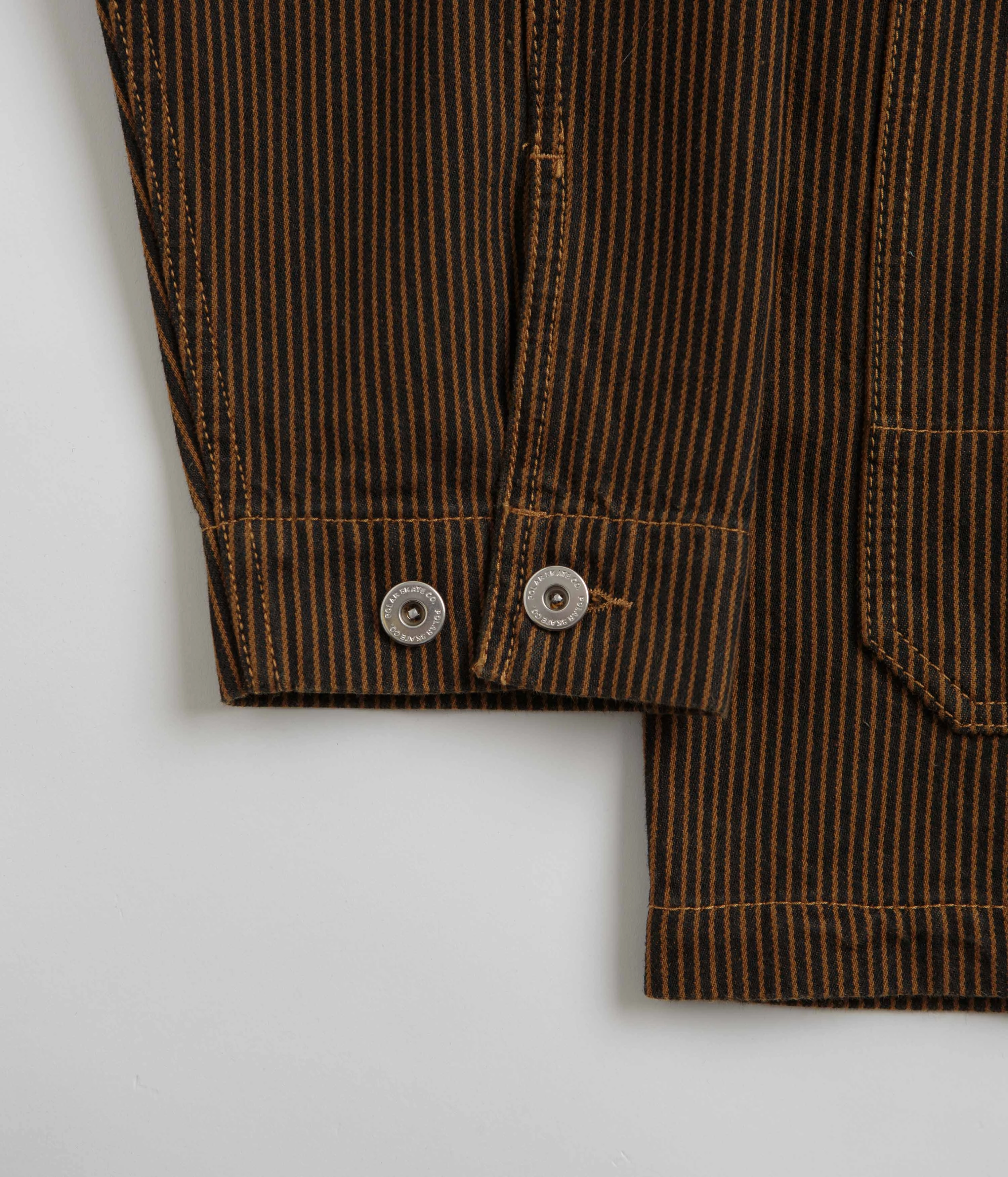 Elegant Styling Flexible Hem Adjustment Polar Hickory Stripe Ezra Jacket - Rust