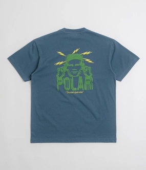 Cozy Feeling Temperature Regulating Fabric Polar Noise T-Shirt - Grey Blue