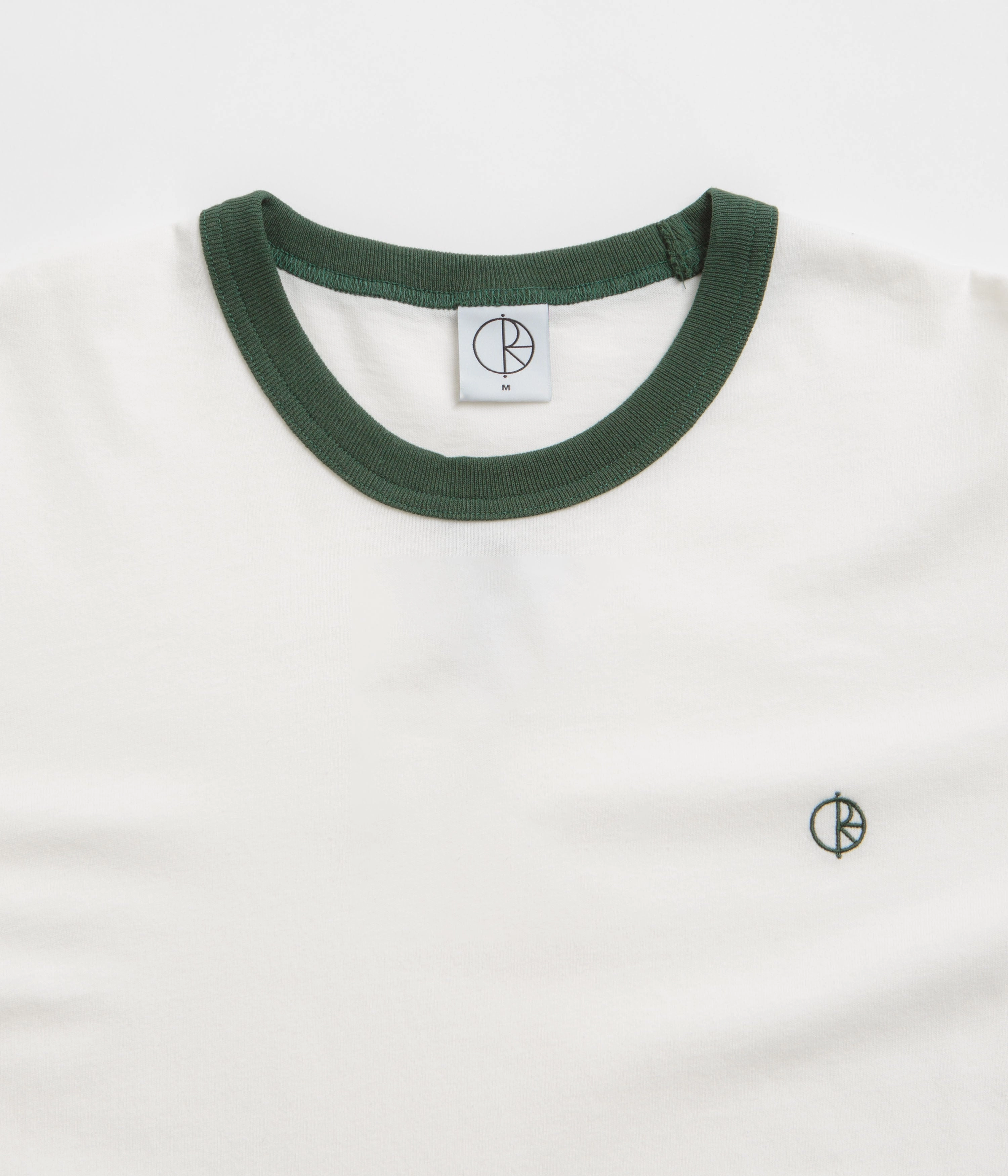 Durable Collar Construction brandable Polar Ringer T-Shirt - Cloud White / Dark Green