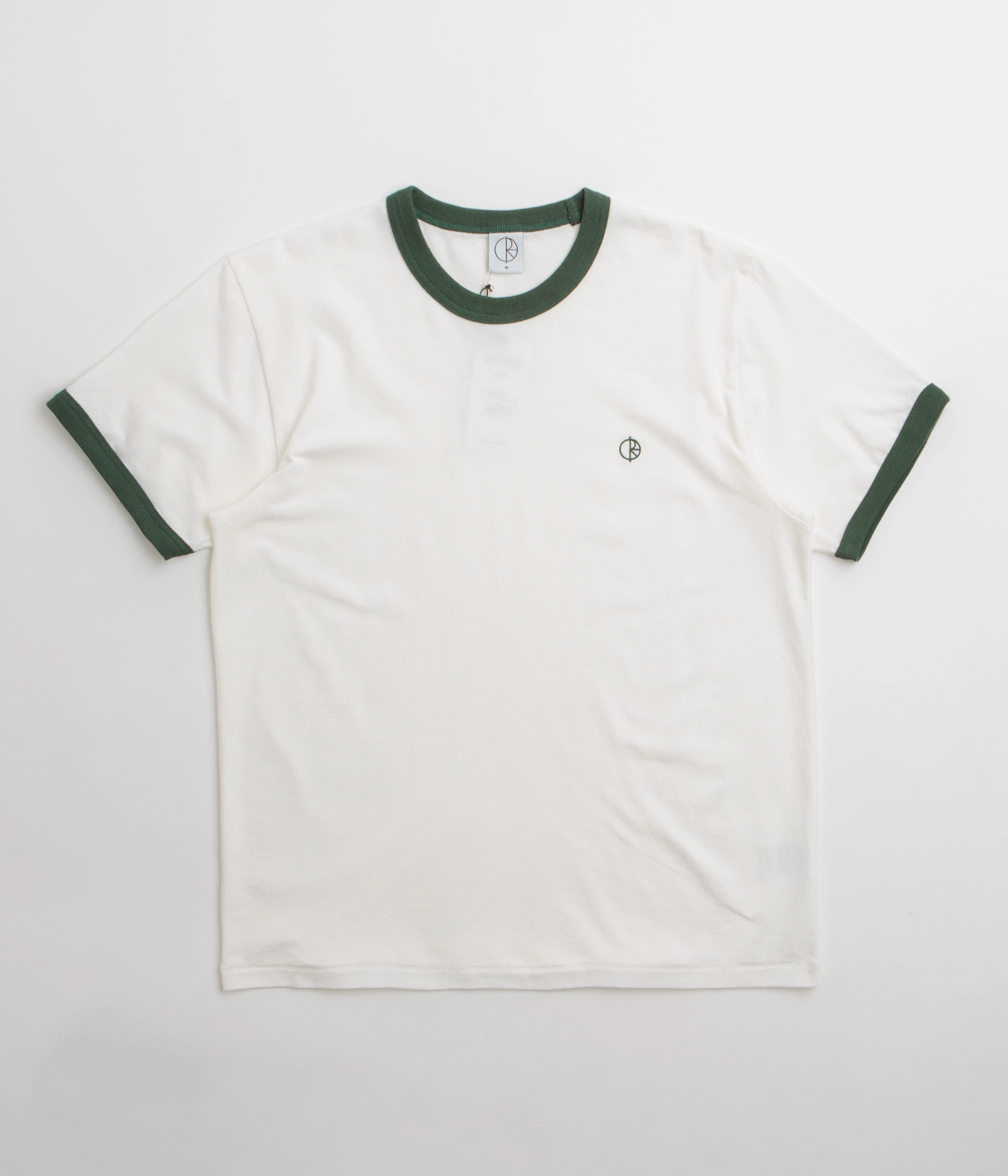 High-End Quality Smart Wear Polar Ringer T-Shirt - Cloud White / Dark Green